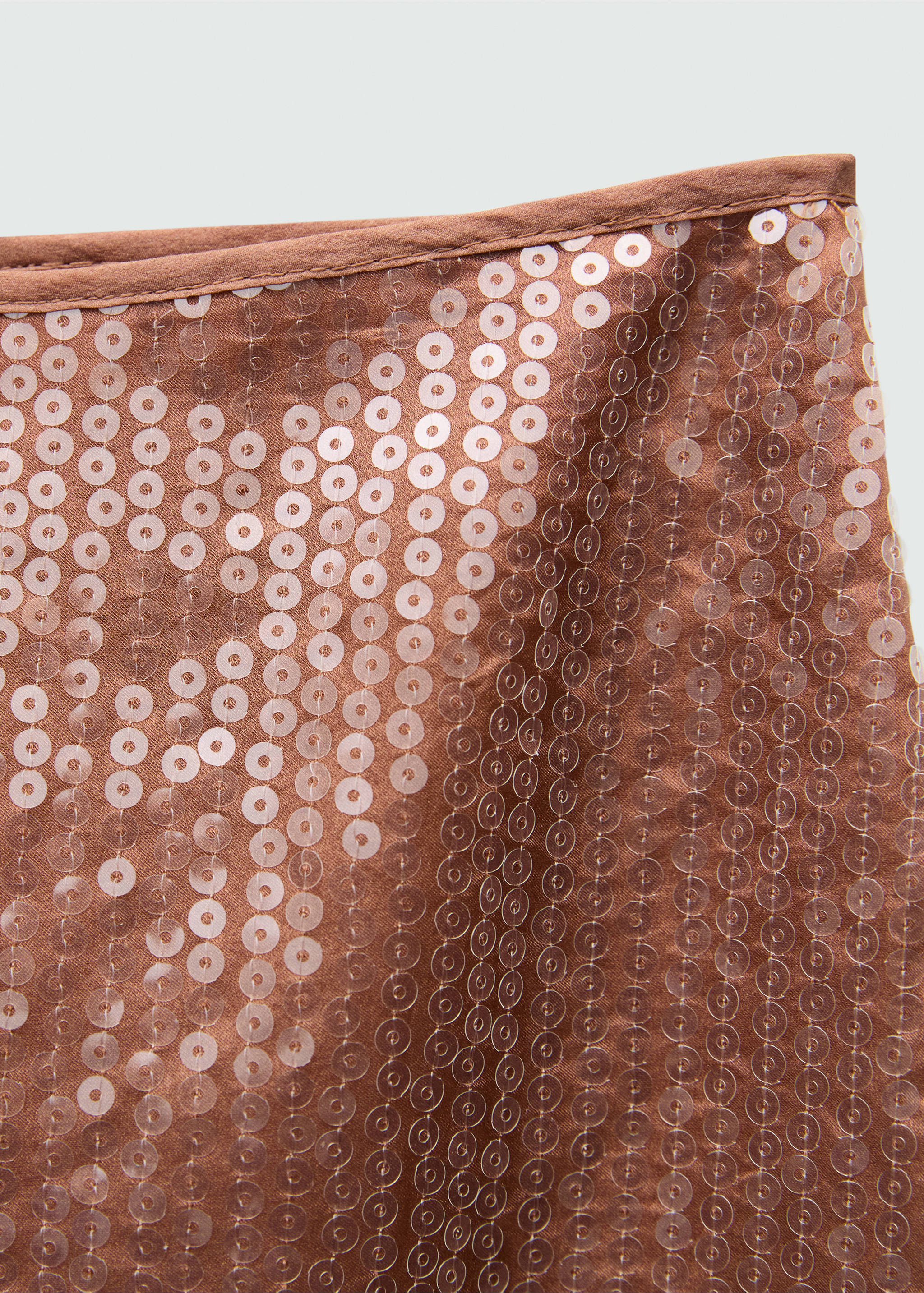 Sequin midi skirt - Details of the article 8, Brown. Ref: 77039036-00.