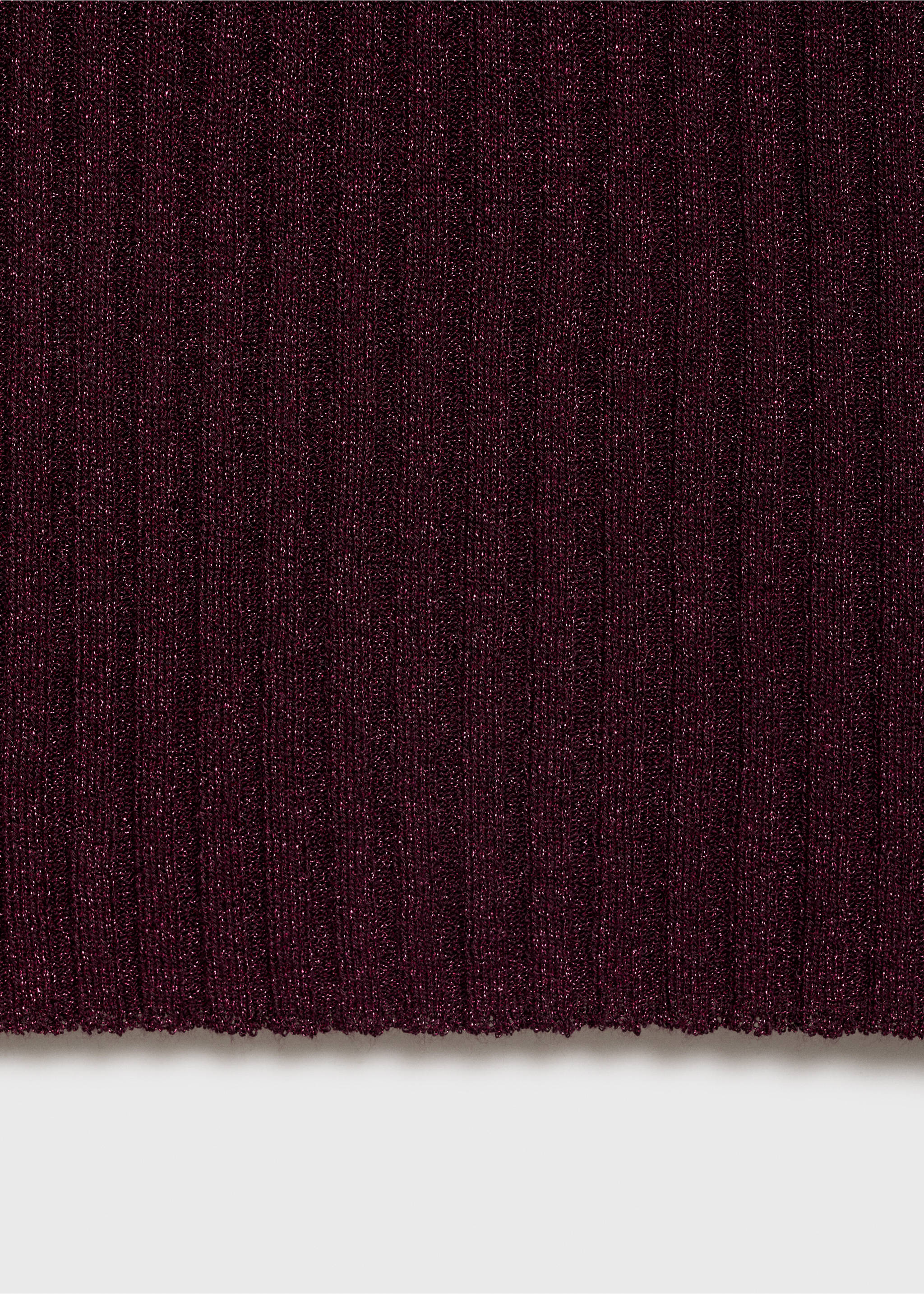 Halter-neck lurex knitted top - Details of the article 0, Burgundy. Ref: 77039037-00.
