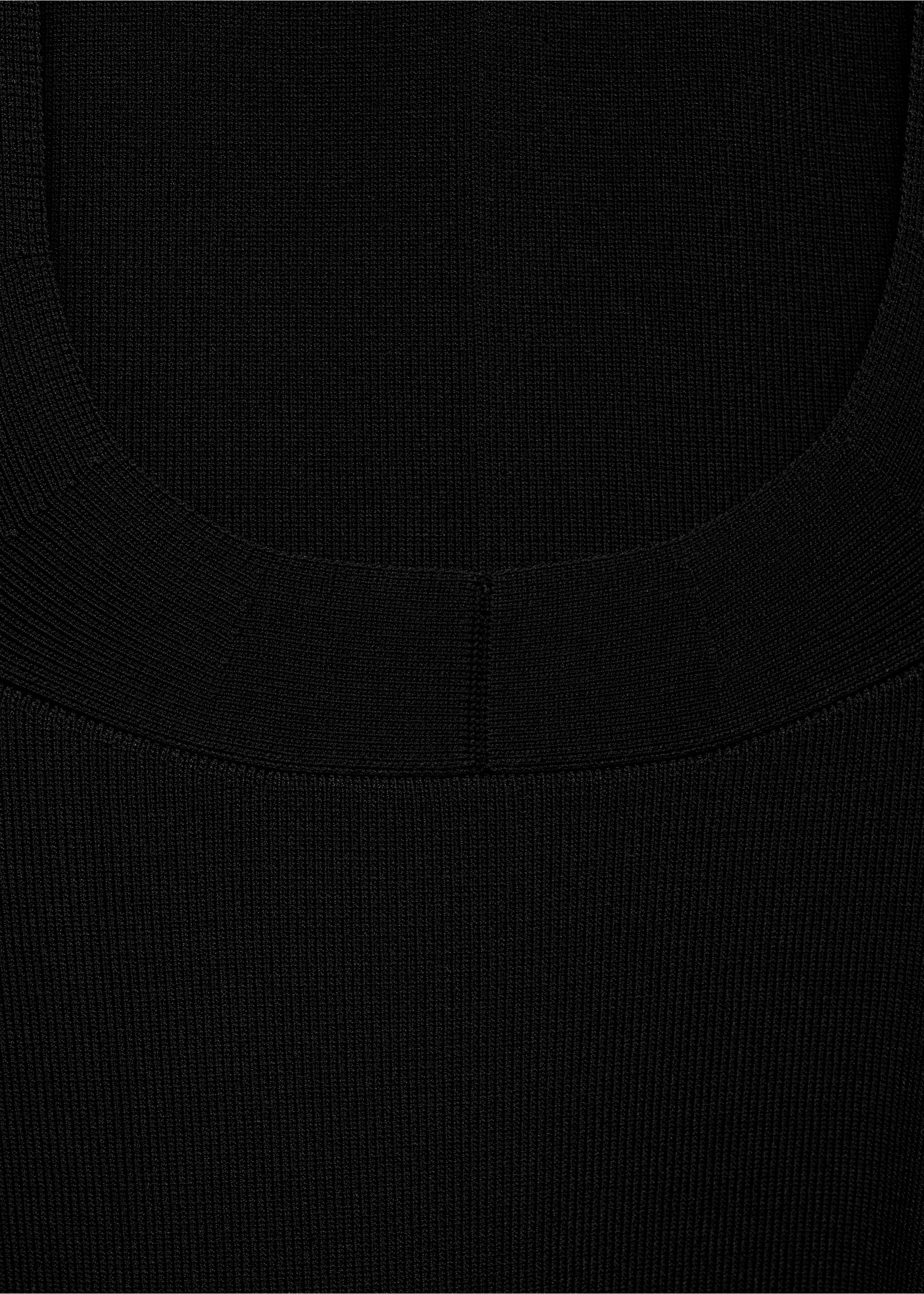 Open-back knitted dress - Details of the article 0, Black. Ref: 77039038-00.
