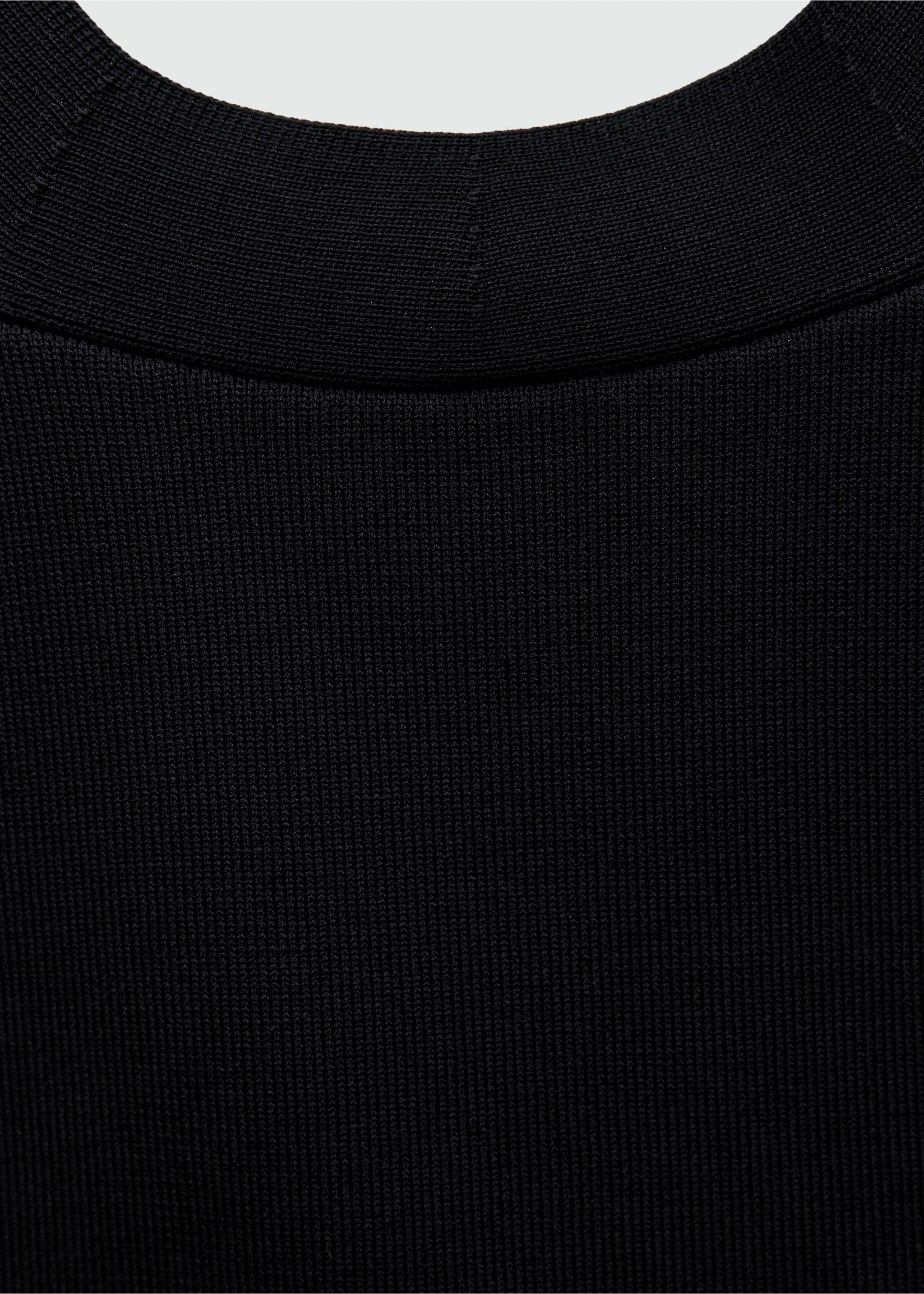 Halter-neck knitted bodysuit - Details of the article 8, Black. Ref: 77039040-00.