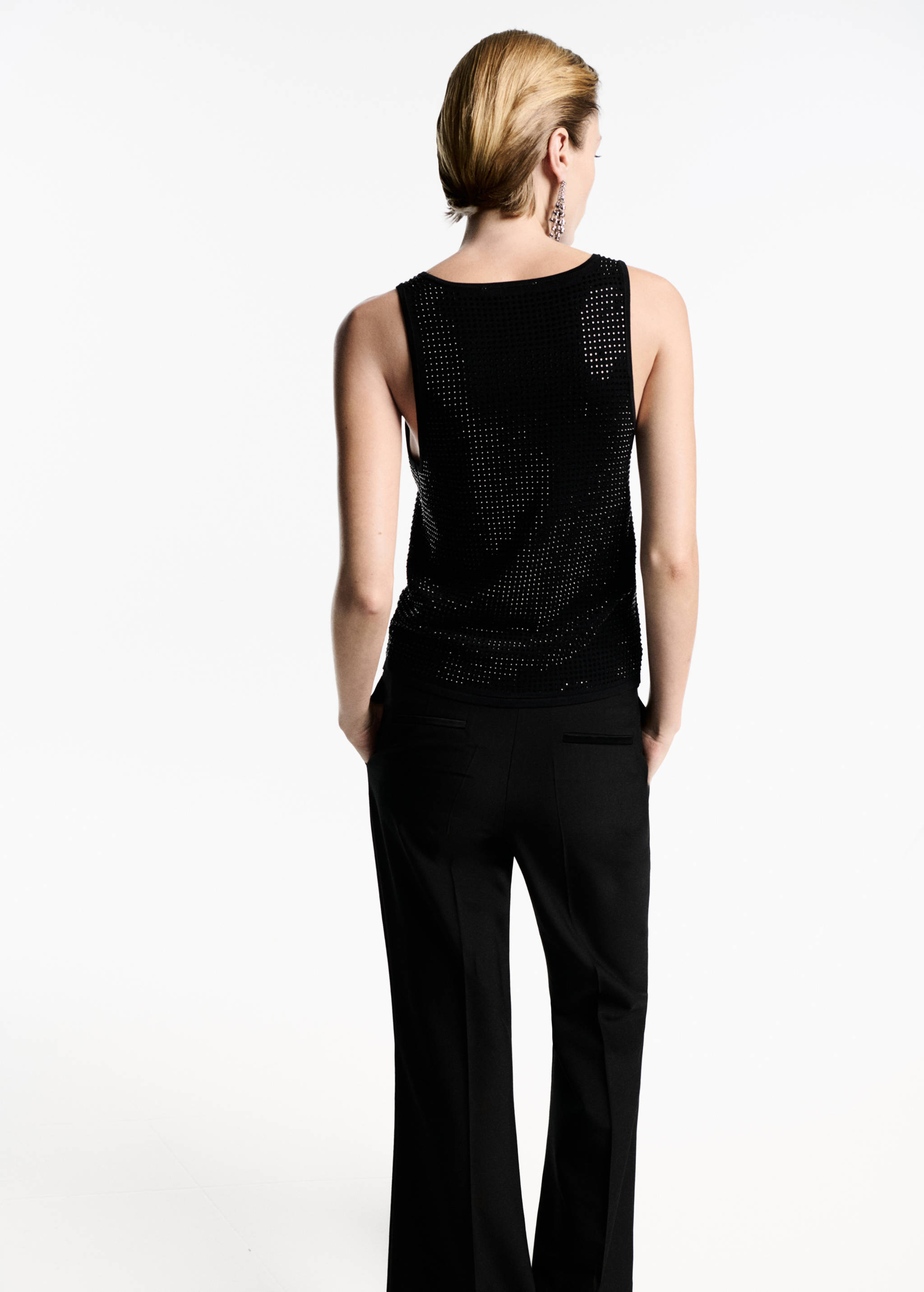 Top punto detalle strass - Mujer | MANGO OUTLET EE.UU