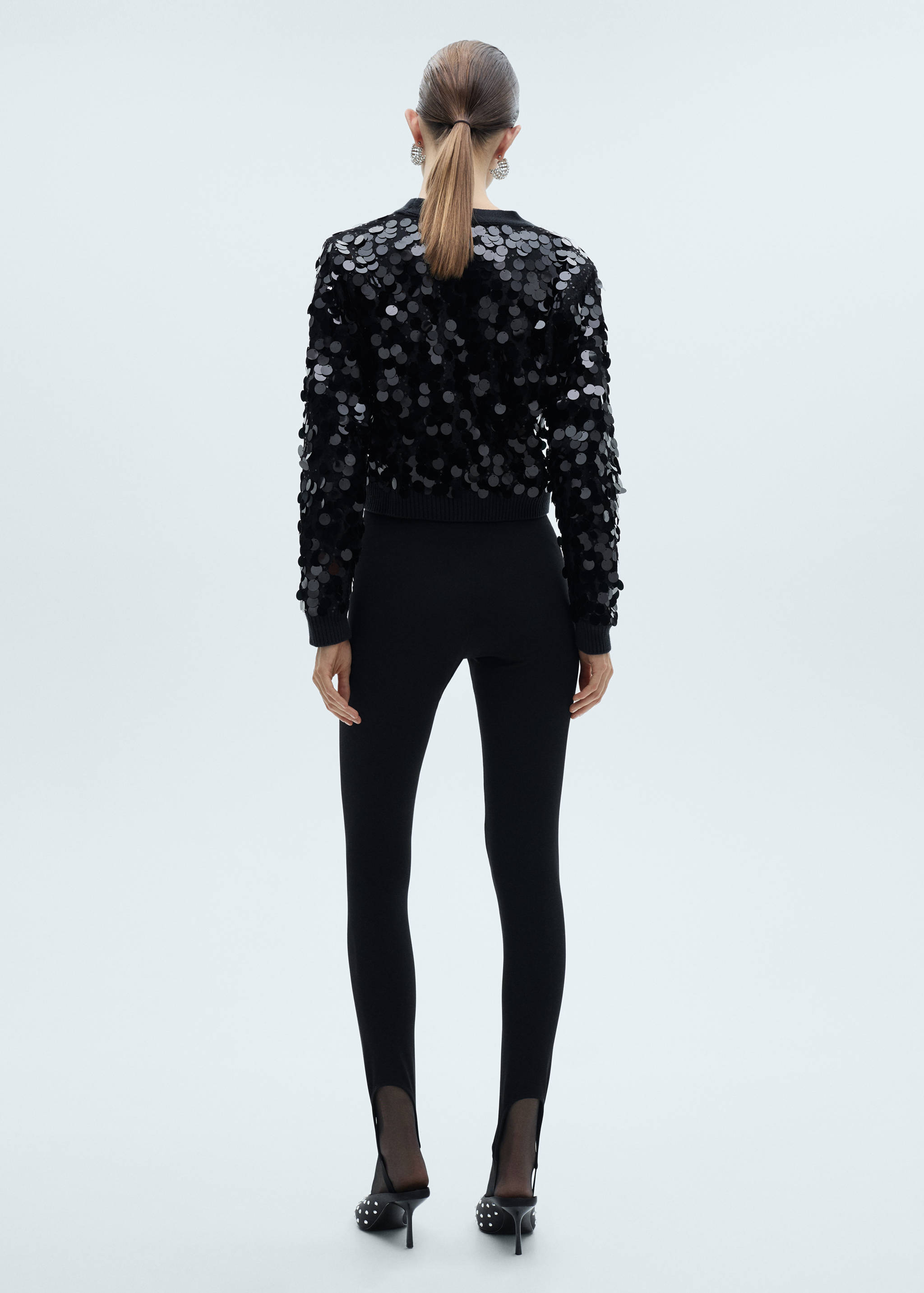 Cardigan maglia paillettes - Retro dell'articolo