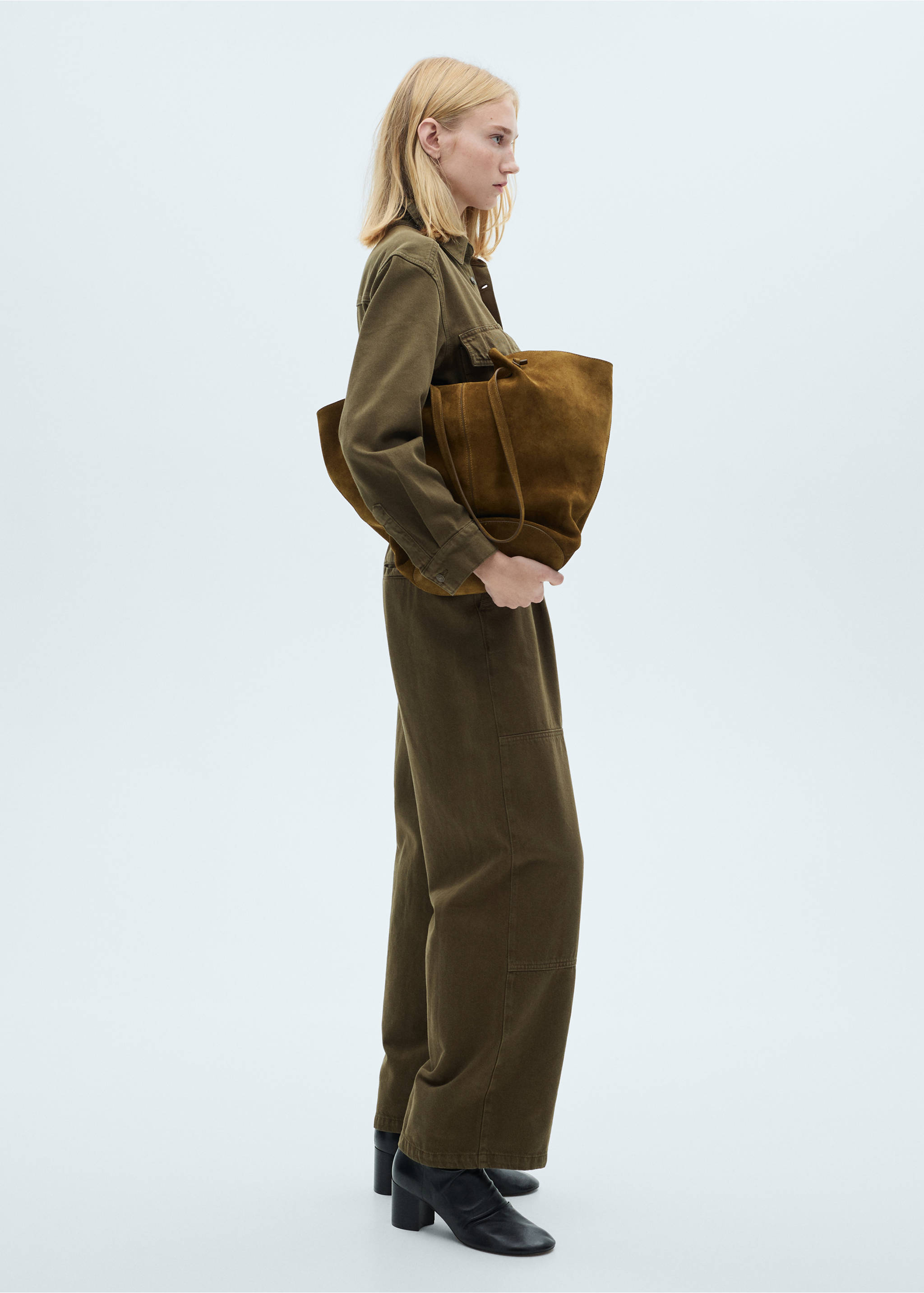 Belt denim jumpsuit - General plane, Khaki. Ref: 77039047-00.