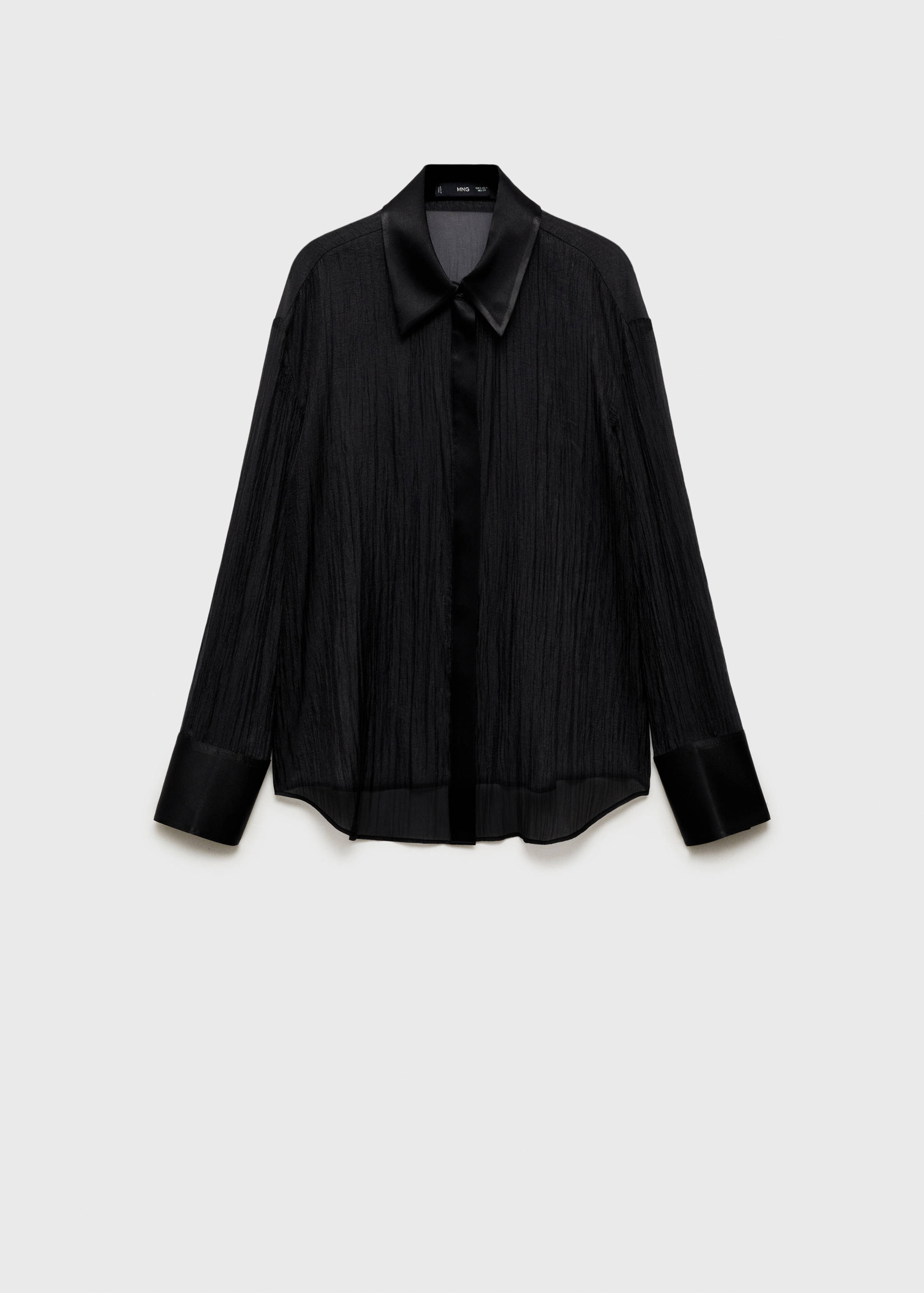 Semi-transparent shirt with satin details - Article without model