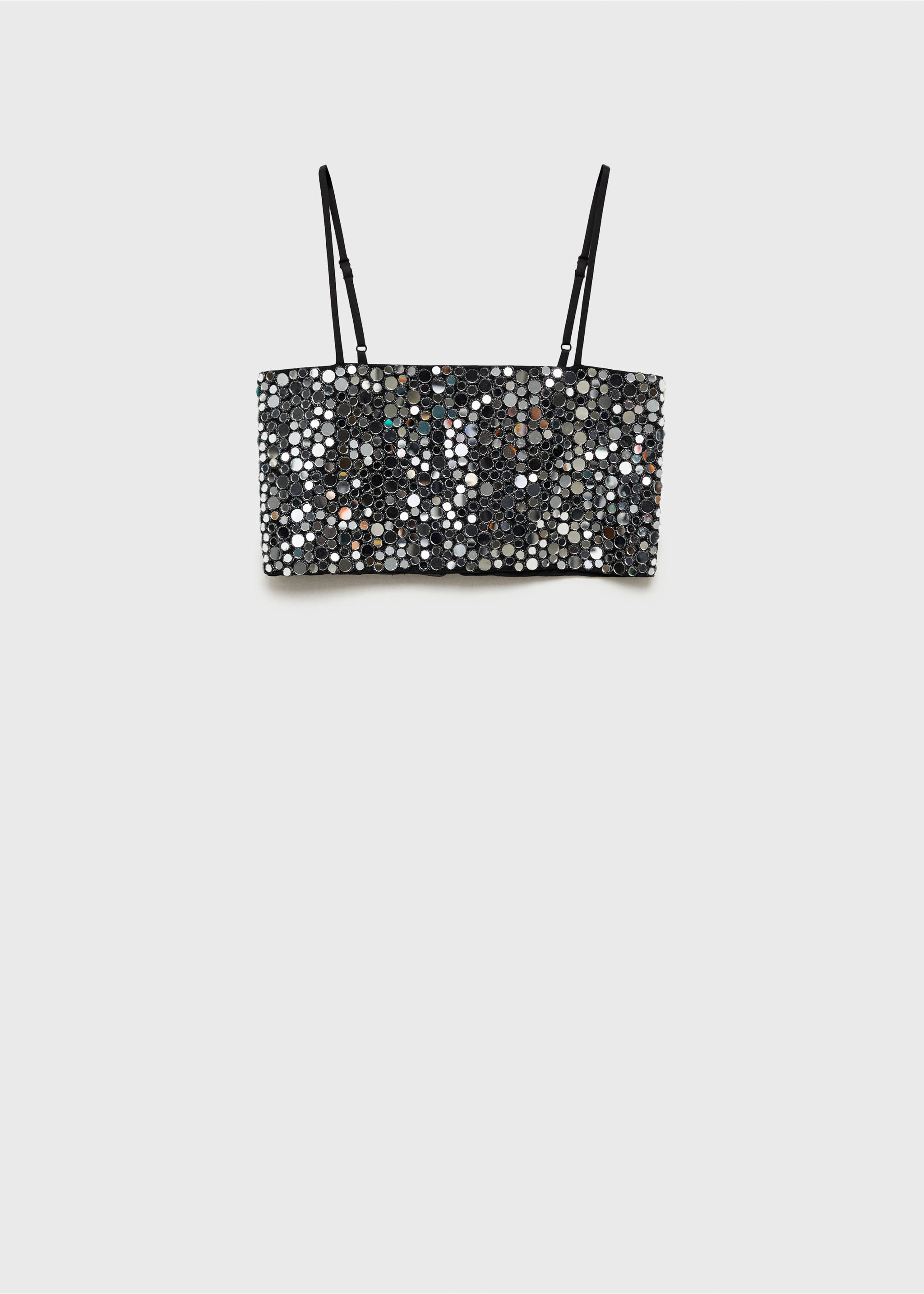 Crystal crop top - Article without model, Grey. Ref: 77039055-00.