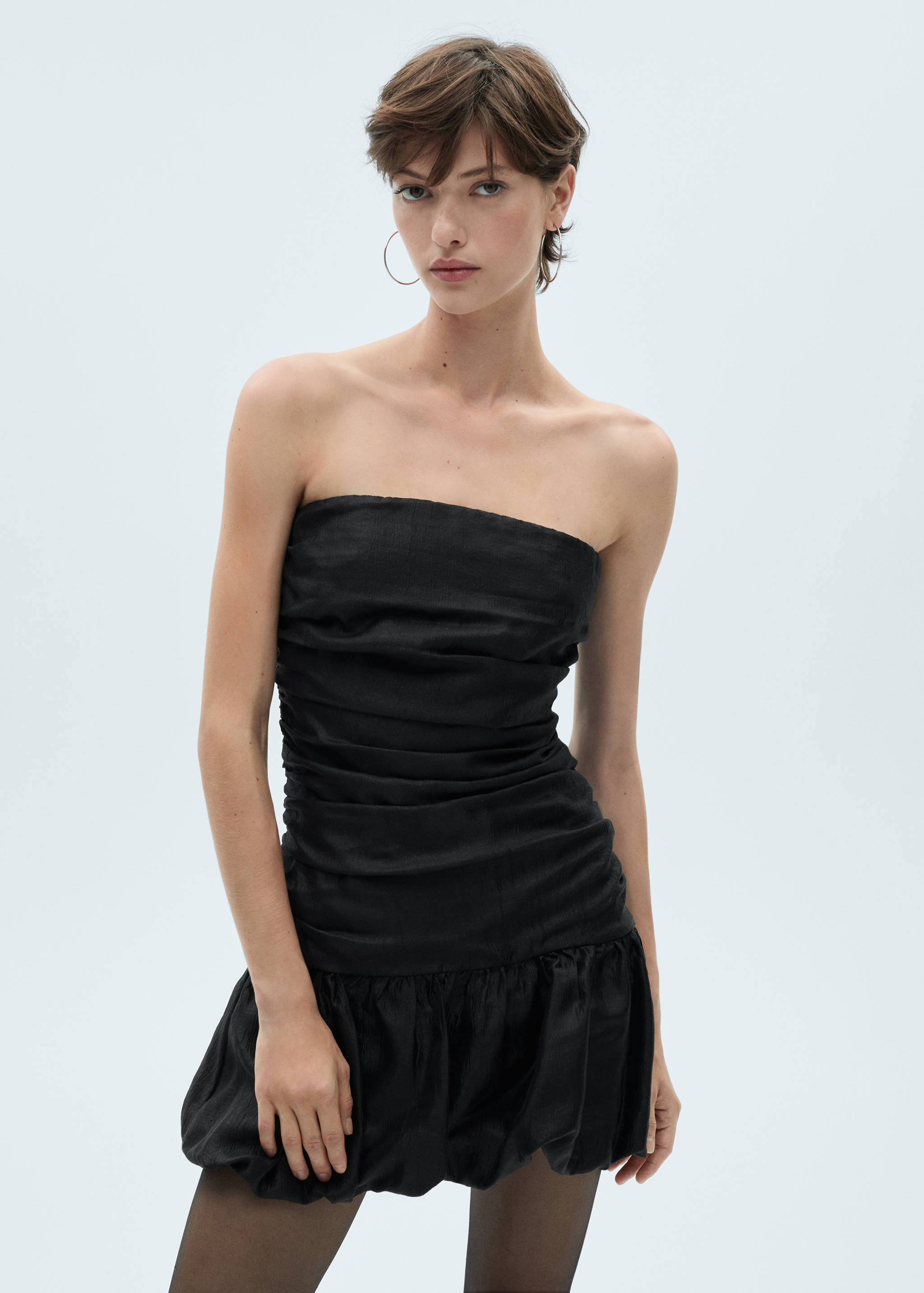 Draped dress with bubble hem - Medium plane