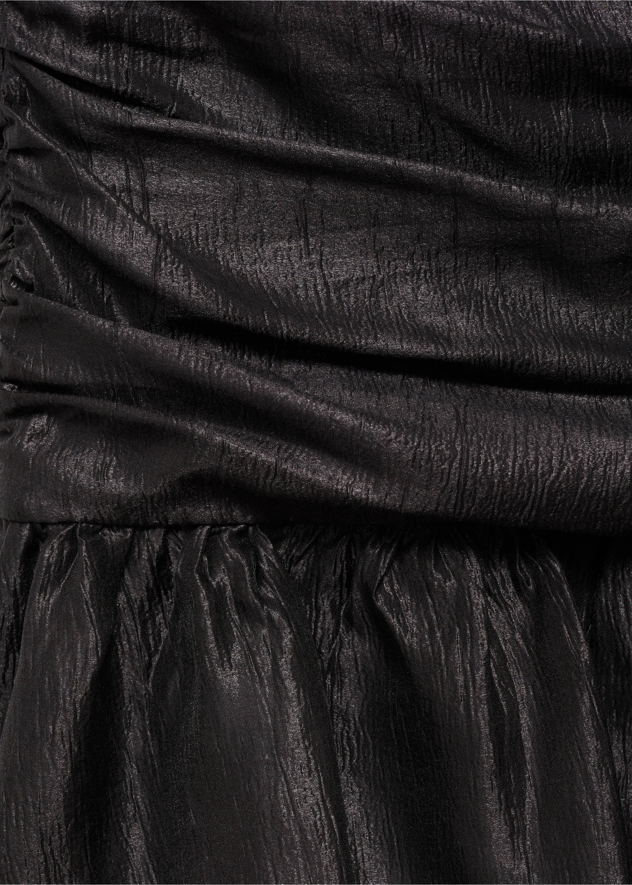 Draped dress with bubble hem - Details of the article 8, Black. Ref: 77039056-00.