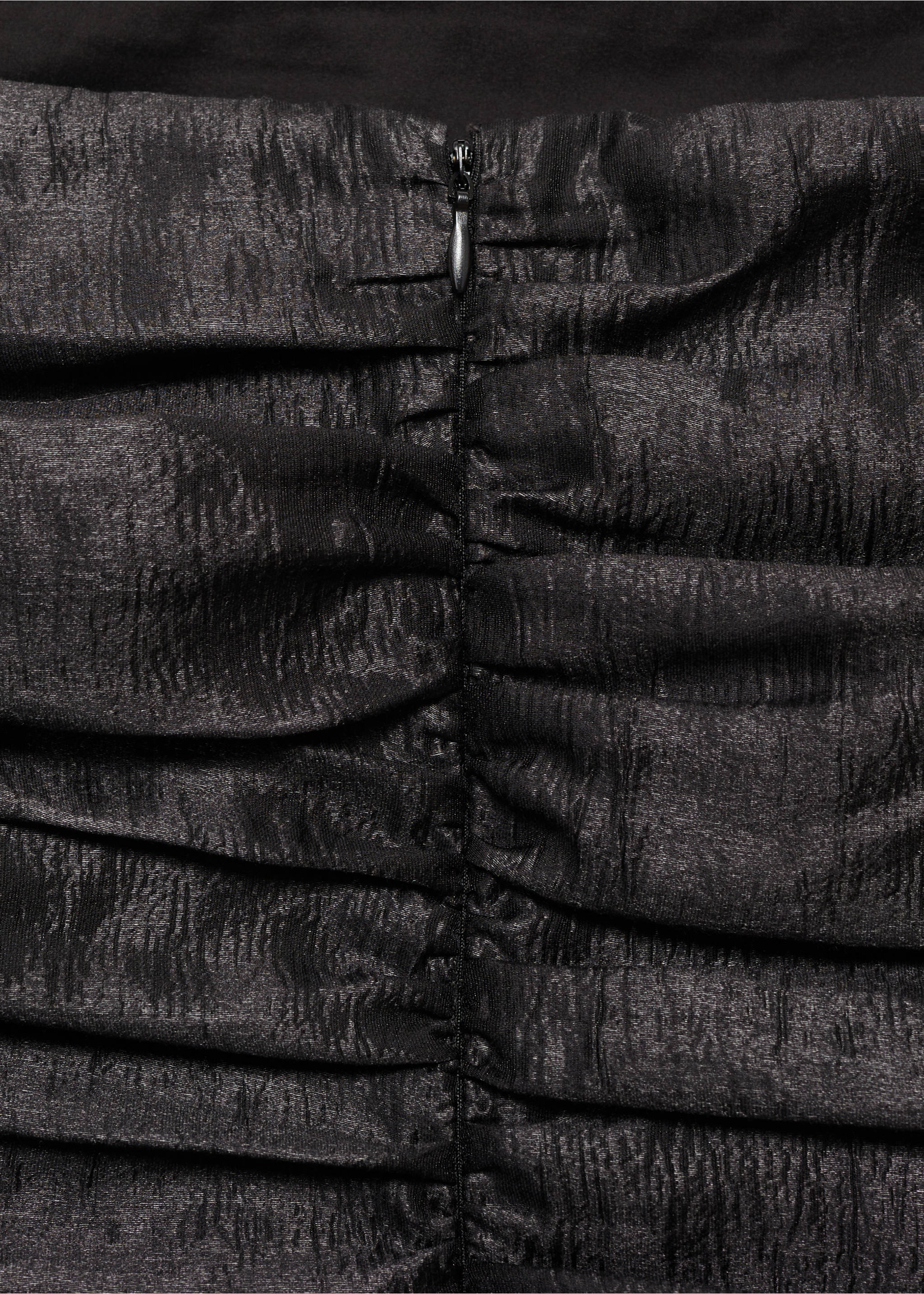 Draped dress with bubble hem - Details of the article 0, Black. Ref: 77039056-00.