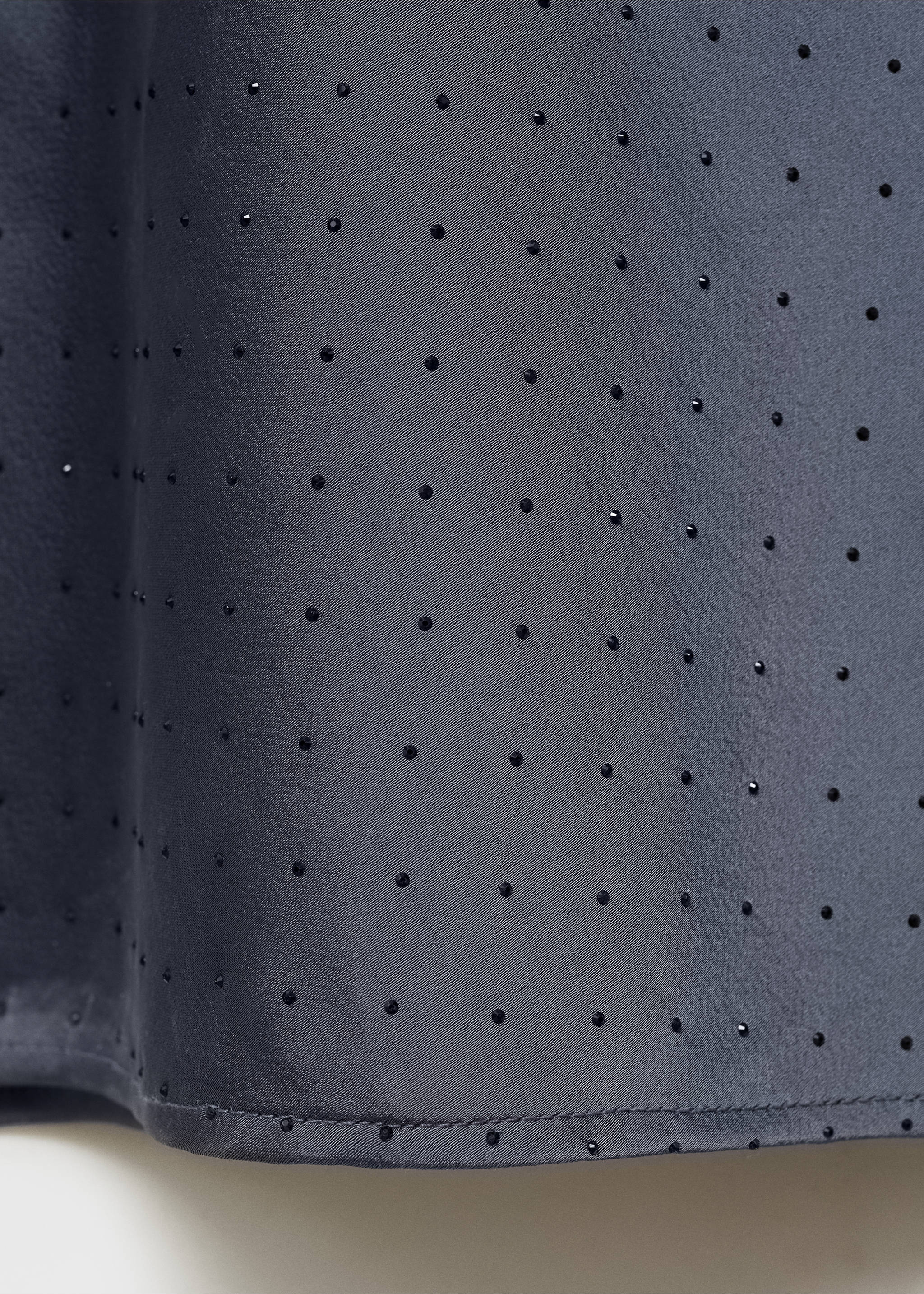 Lingerie dress with rhinestone details - Details of the article 0, Denim Grey. Ref: 77039057-00.