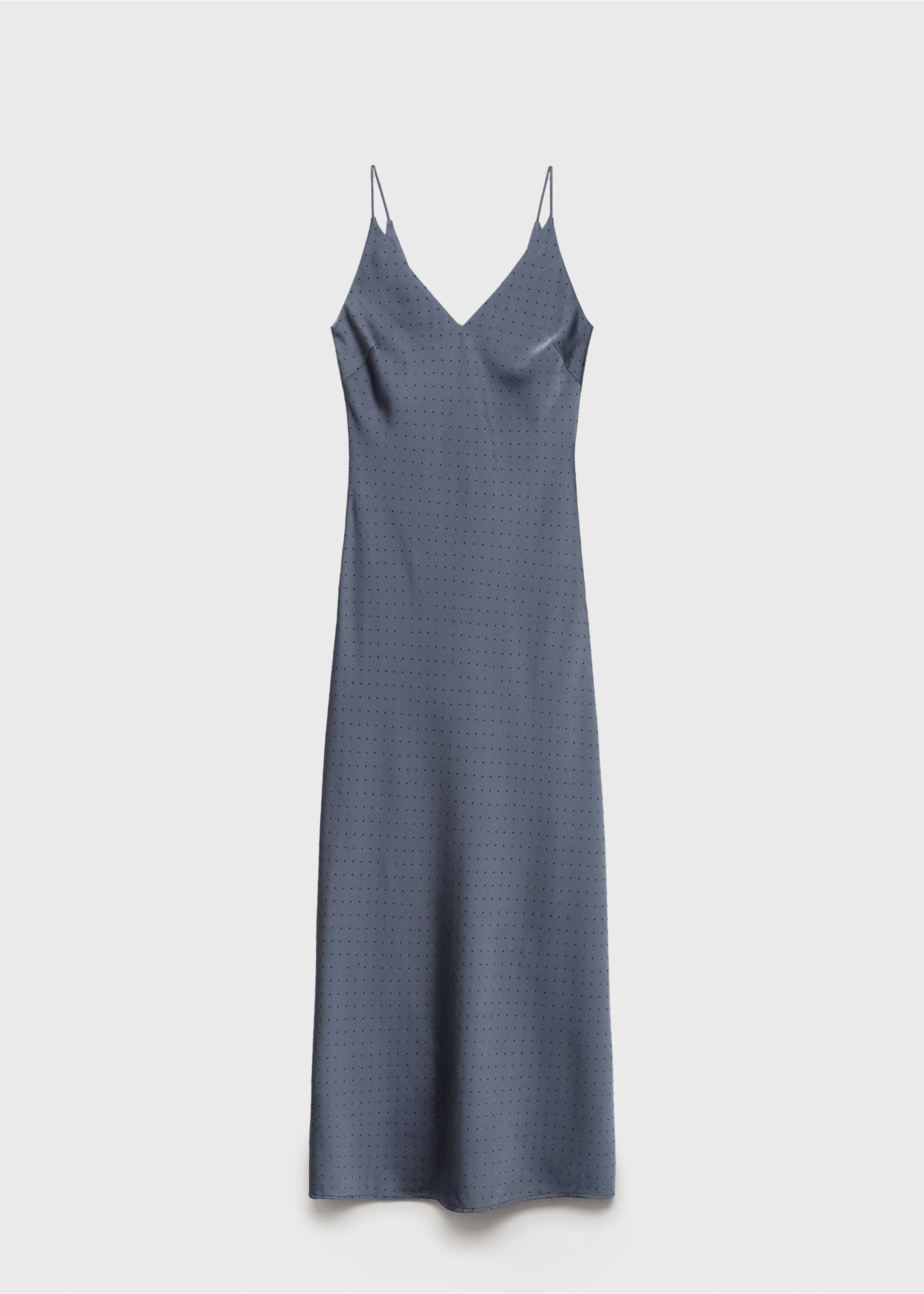 Lingerie dress with rhinestone details - Article without model, Denim Grey. Ref: 77039057-00.