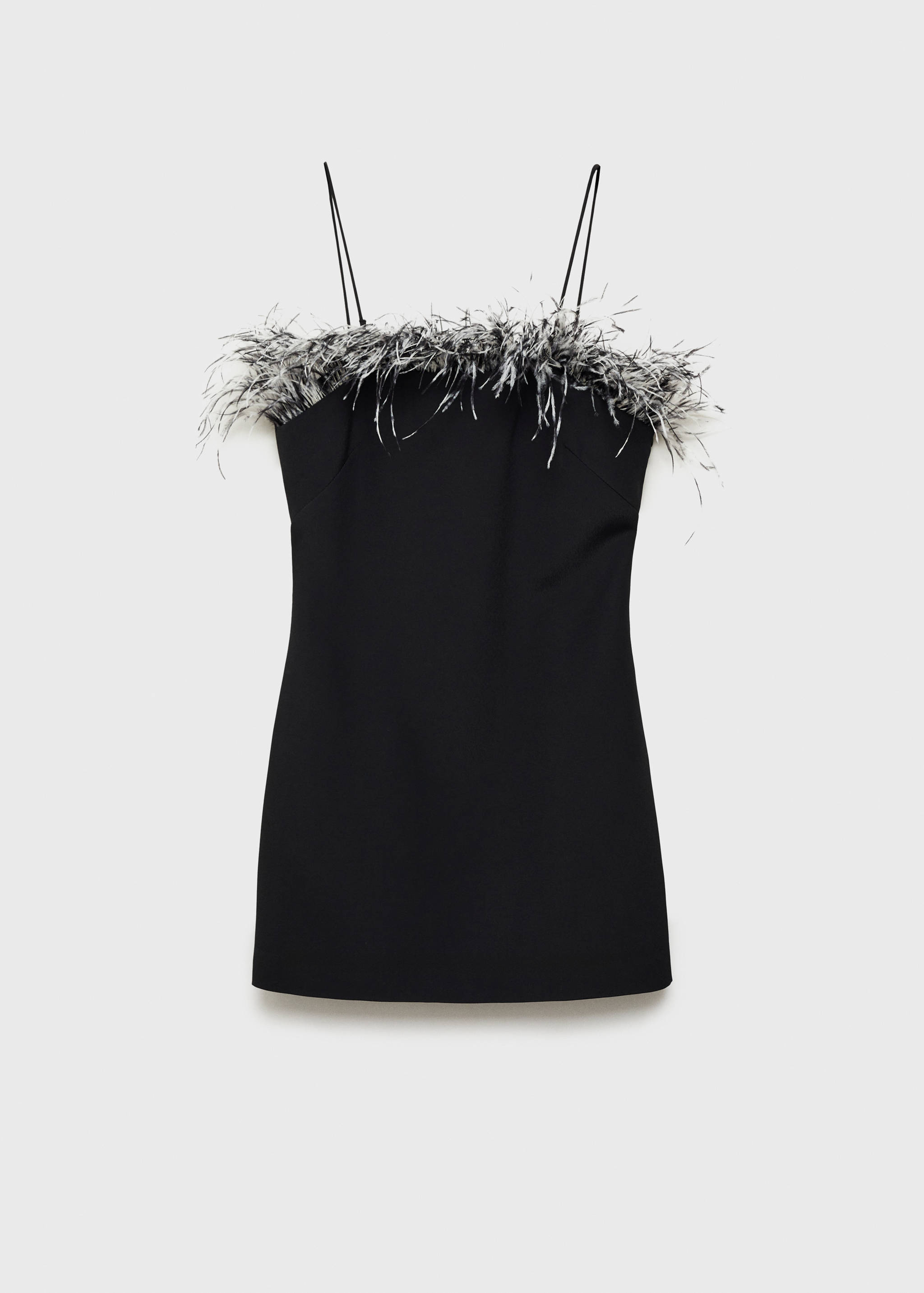Vestido caicai com pormenor de penas - Artigo sem modelo