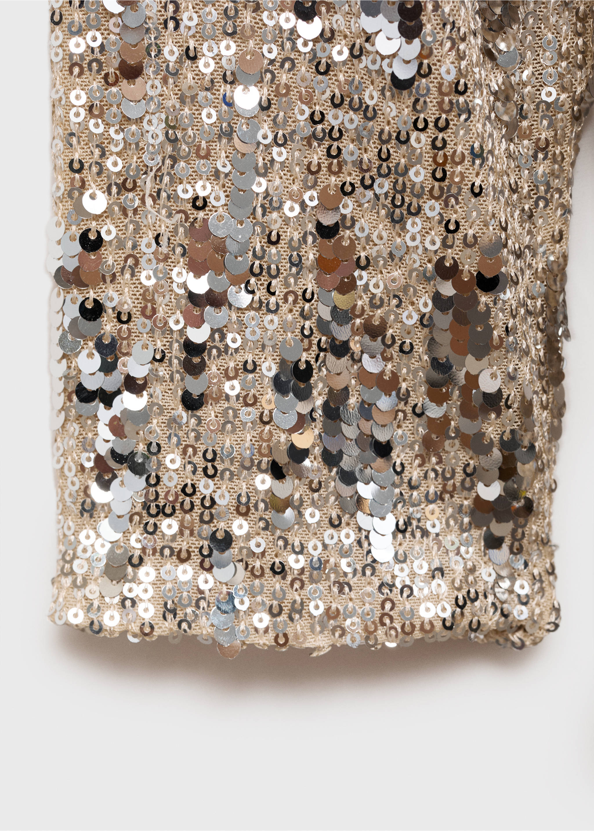 Paillettenkleid mit Schulterpolstern - Detail des Artikels 0, Silber. Ref: 77039060-00.