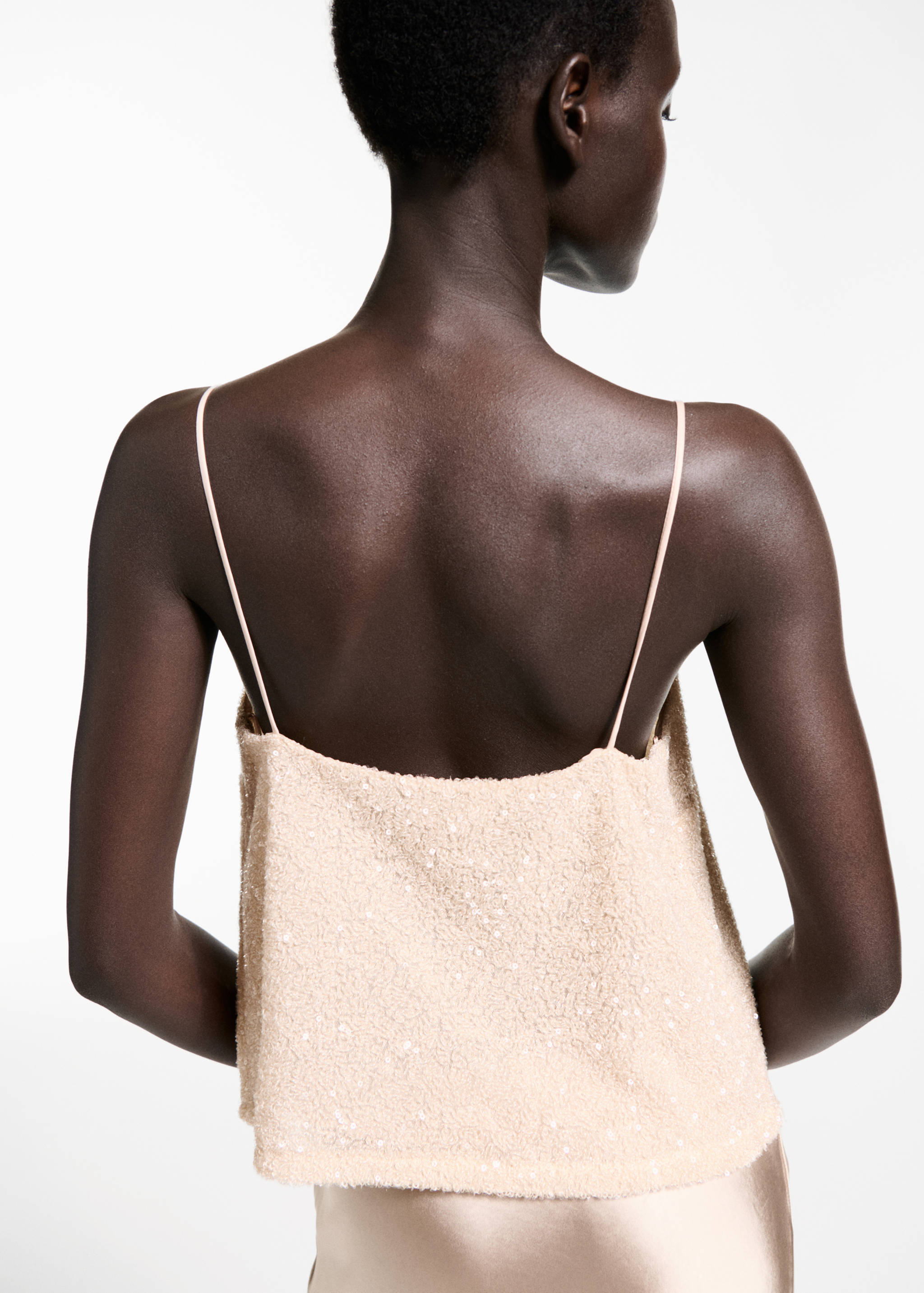 Sequin top with spaghetti strap - Reverse of the article