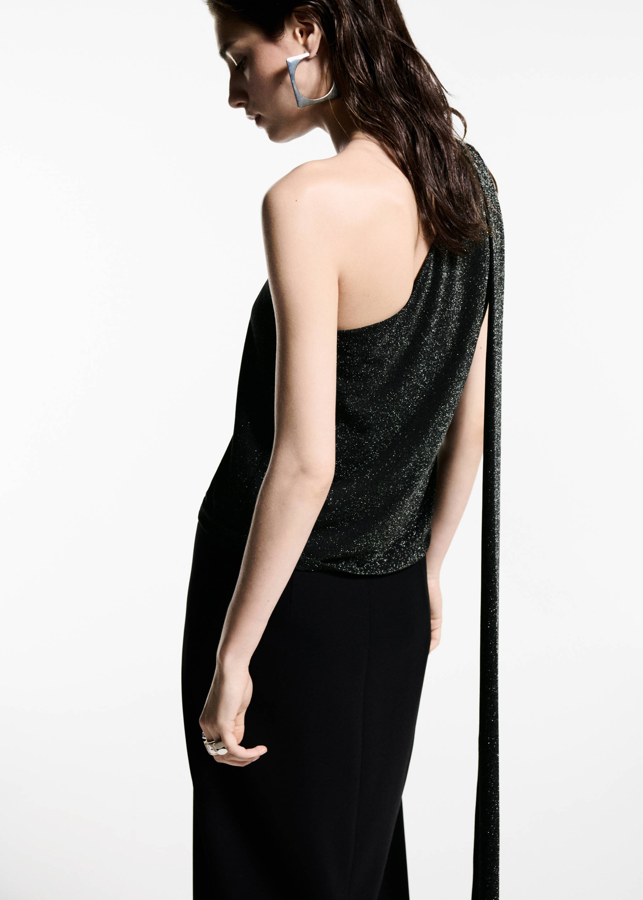 Asymmetrische lurex top - Achterkant van het artikel