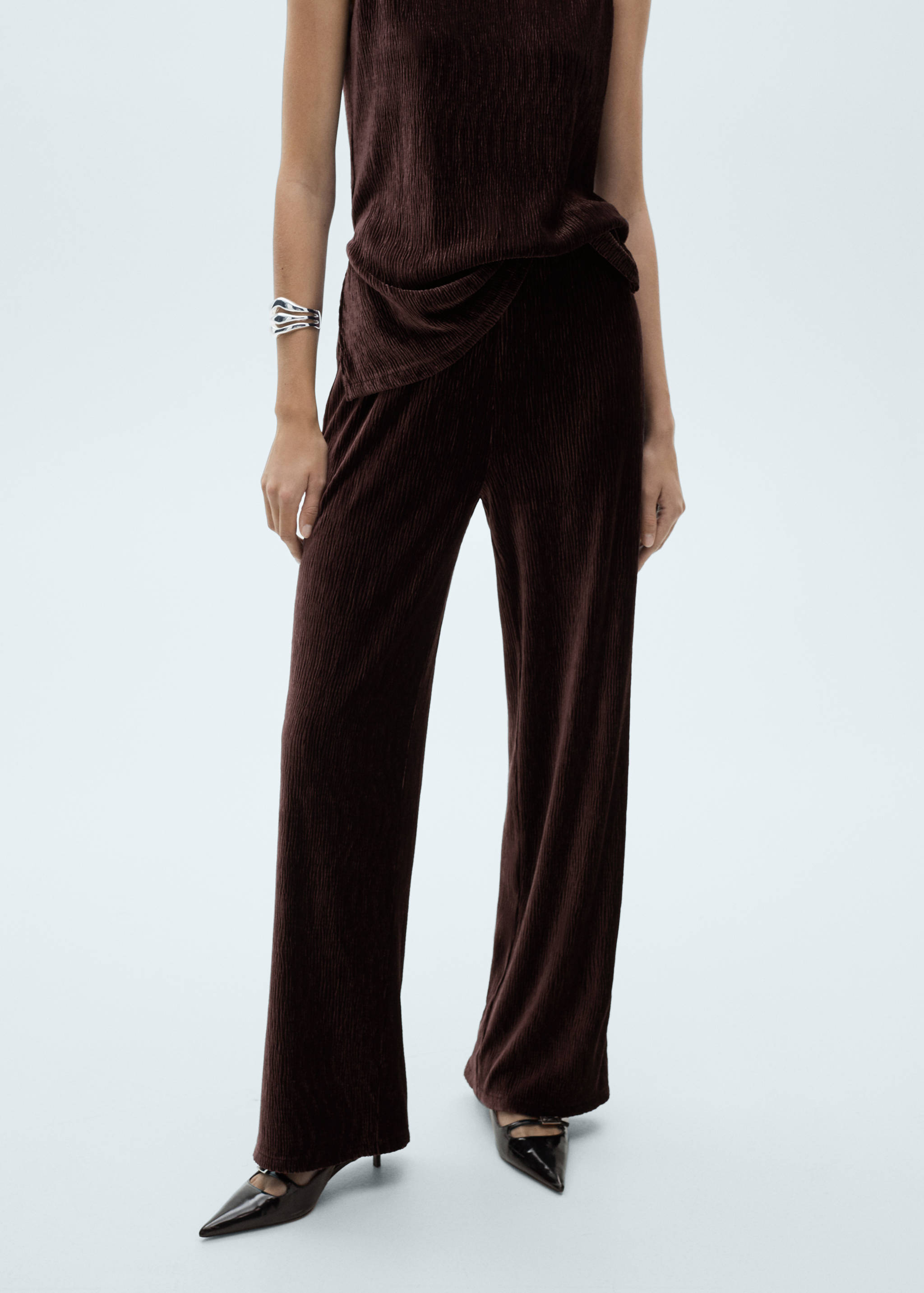 Straight velvet trousers - Medium plane