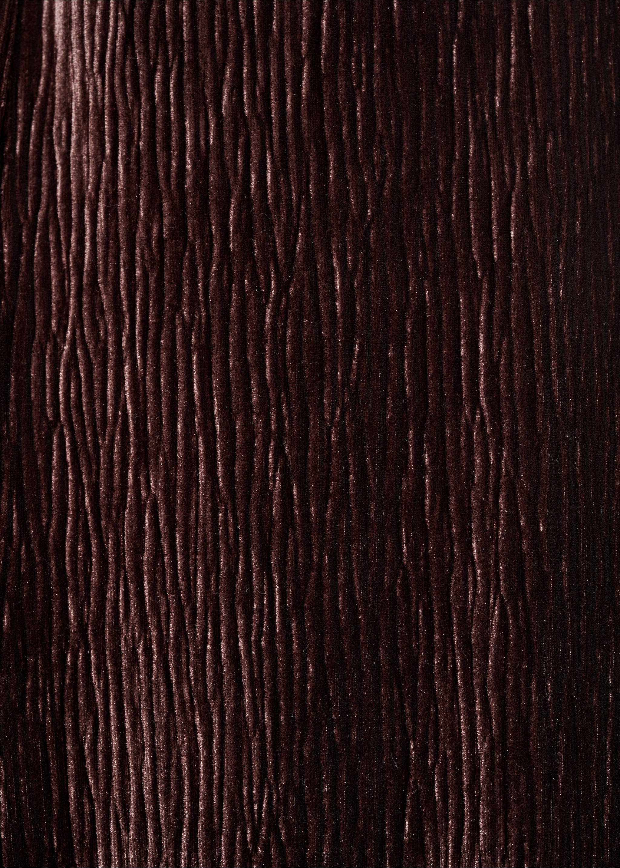 Straight velvet trousers - Details of the article 8, Burgundy. Ref: 77039065-00.