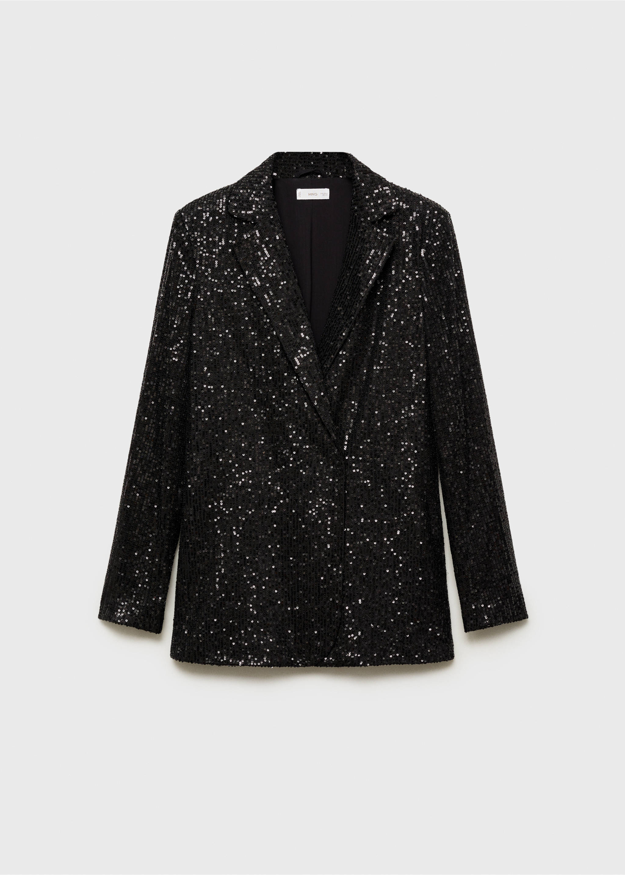 Sequined suit jacket - Article without model, Black. Ref: 77039068-00.