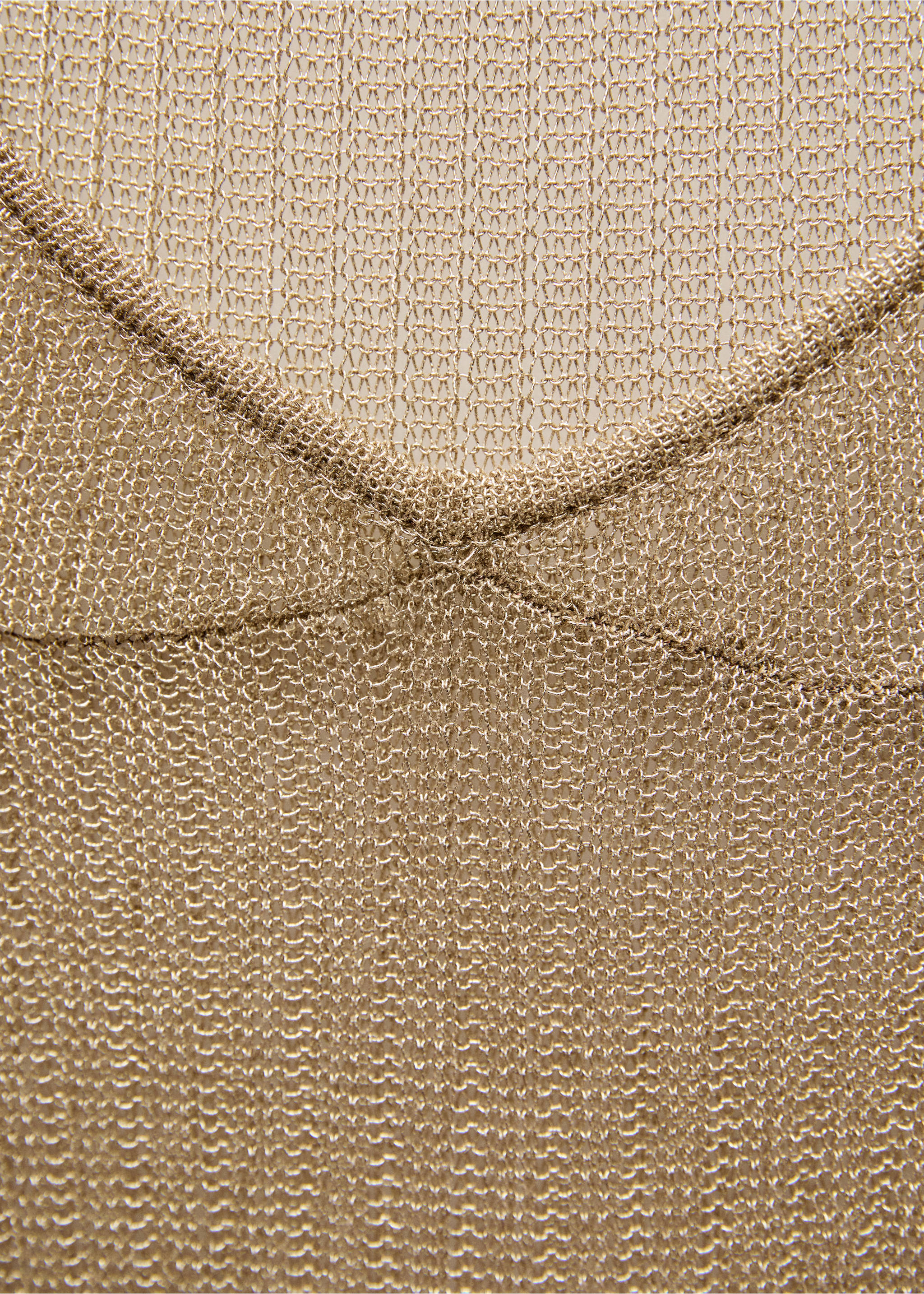 Lurex ribbed dress with open back - Details of the article 0, Gold. Ref: 77039072-00.