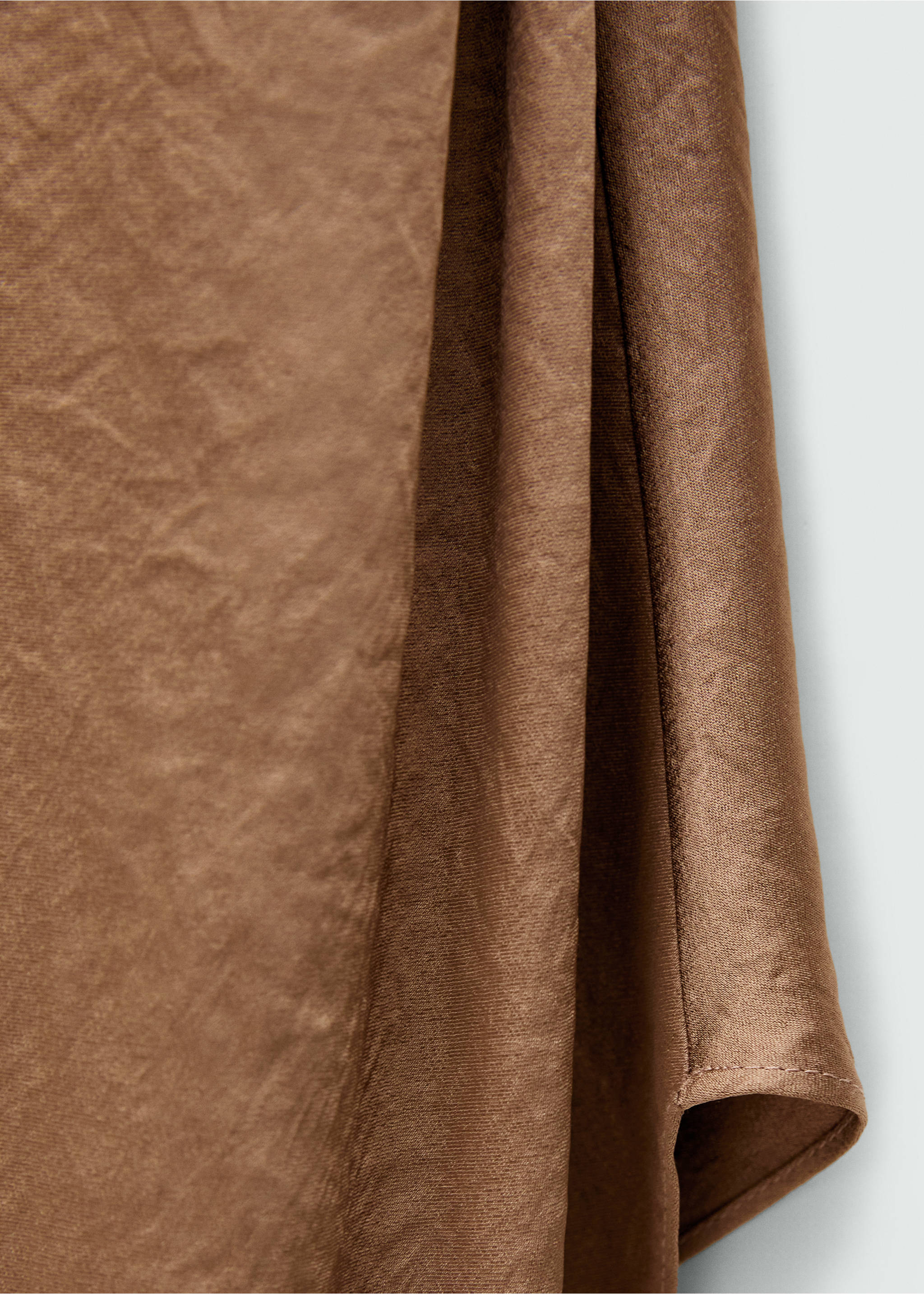 Long asymmetrical cape dress - Details of the article 0, Beige. Ref: 77039074-00.