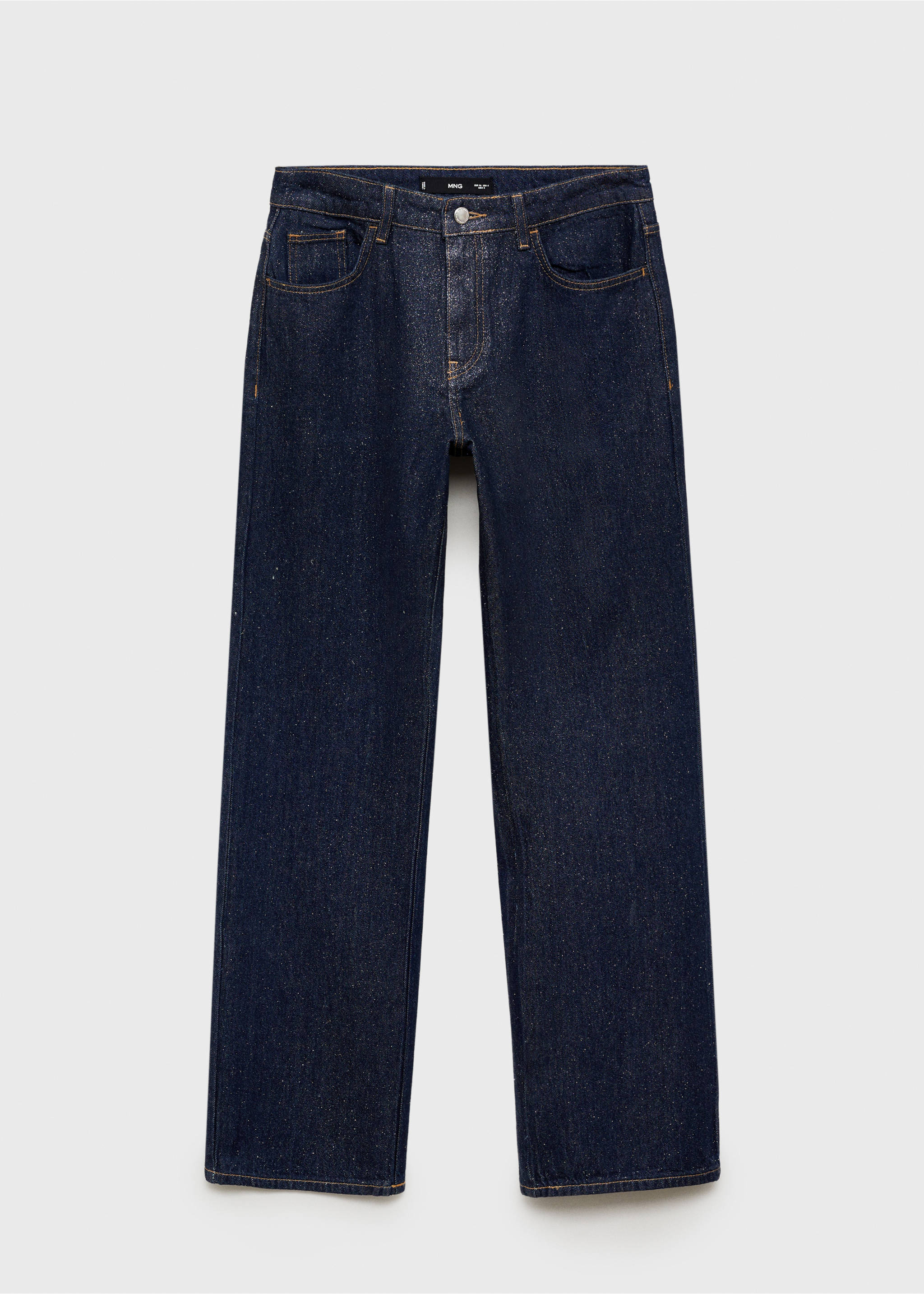 Straight-fit shiny rinse-wash jeans - Article without model, Open Blue. Ref: 77039075-00.