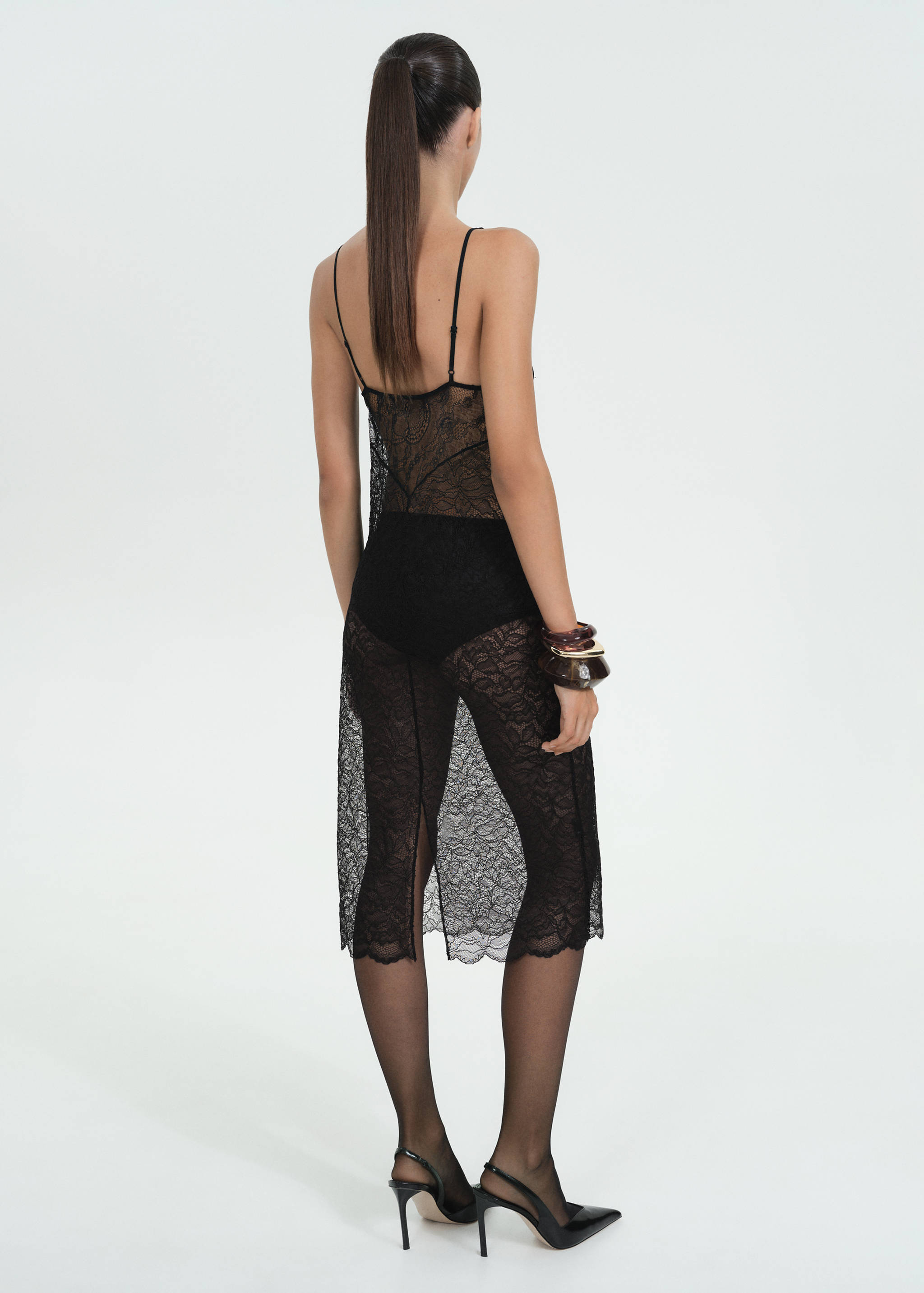 Robe style lingerie guipure - Verso de l’article