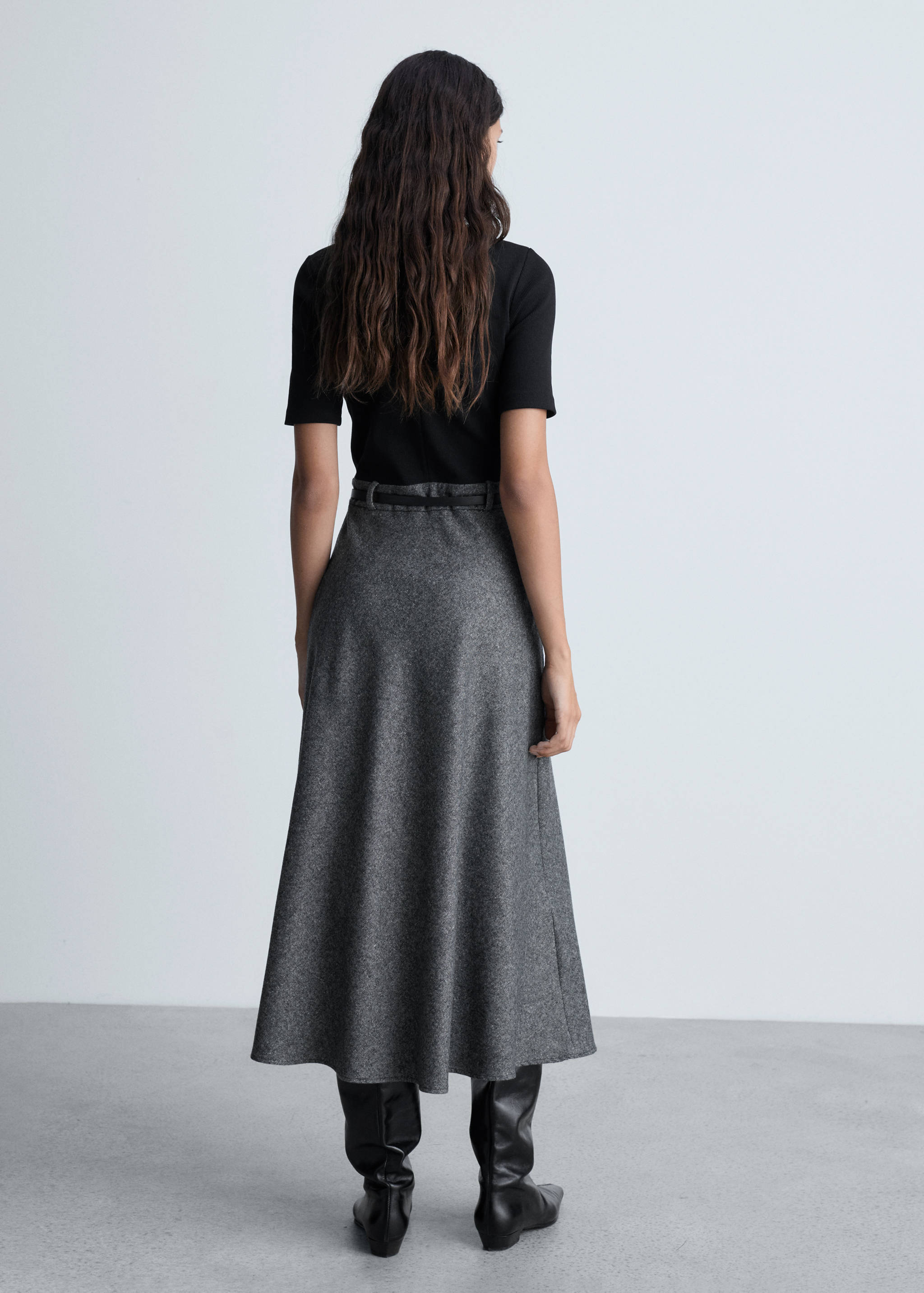 Vestido combinado cuello alto - Reverso del artículo