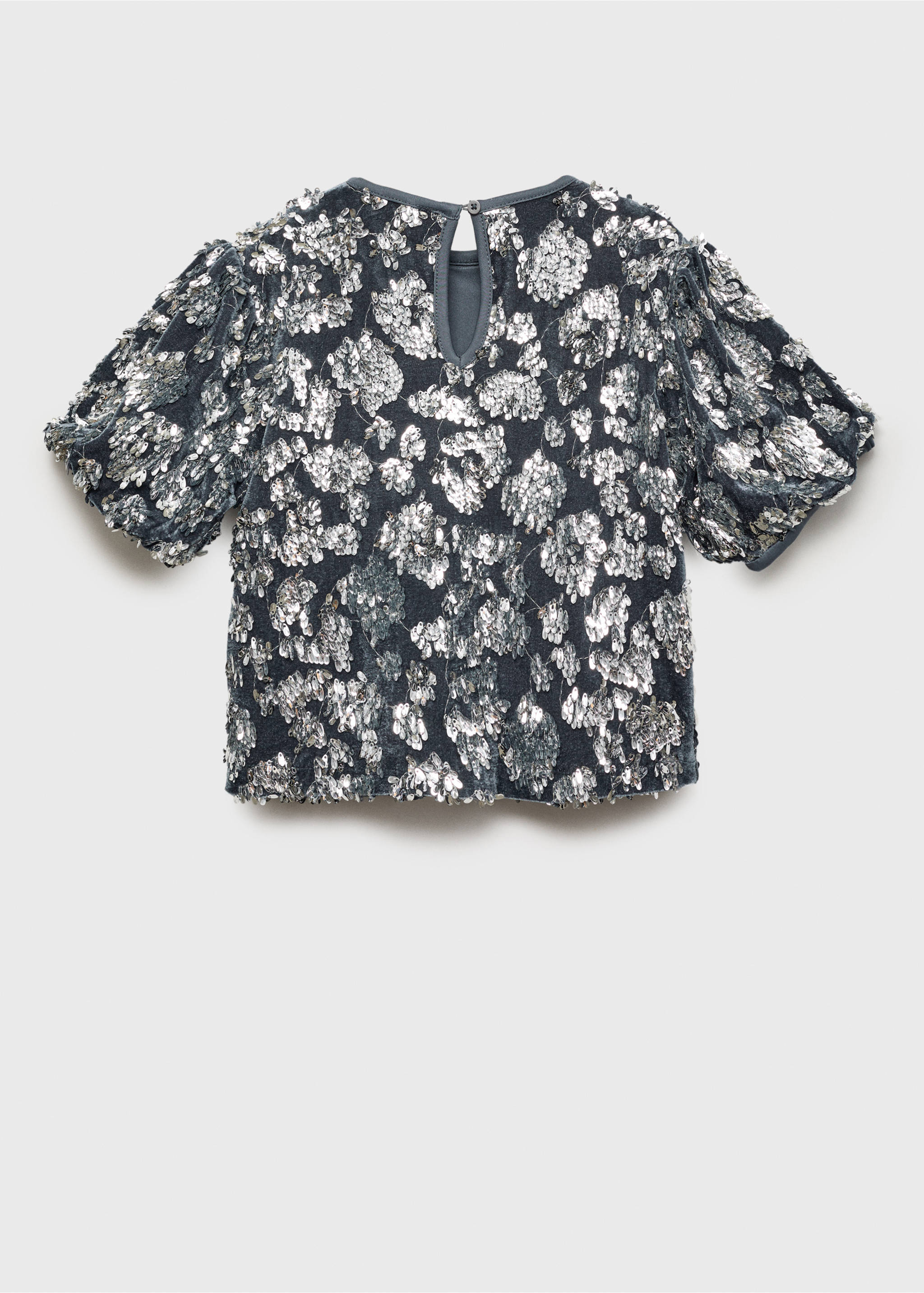 Sequin T-shirt - Reverse of the article, Blue. Ref: 77039232-00.