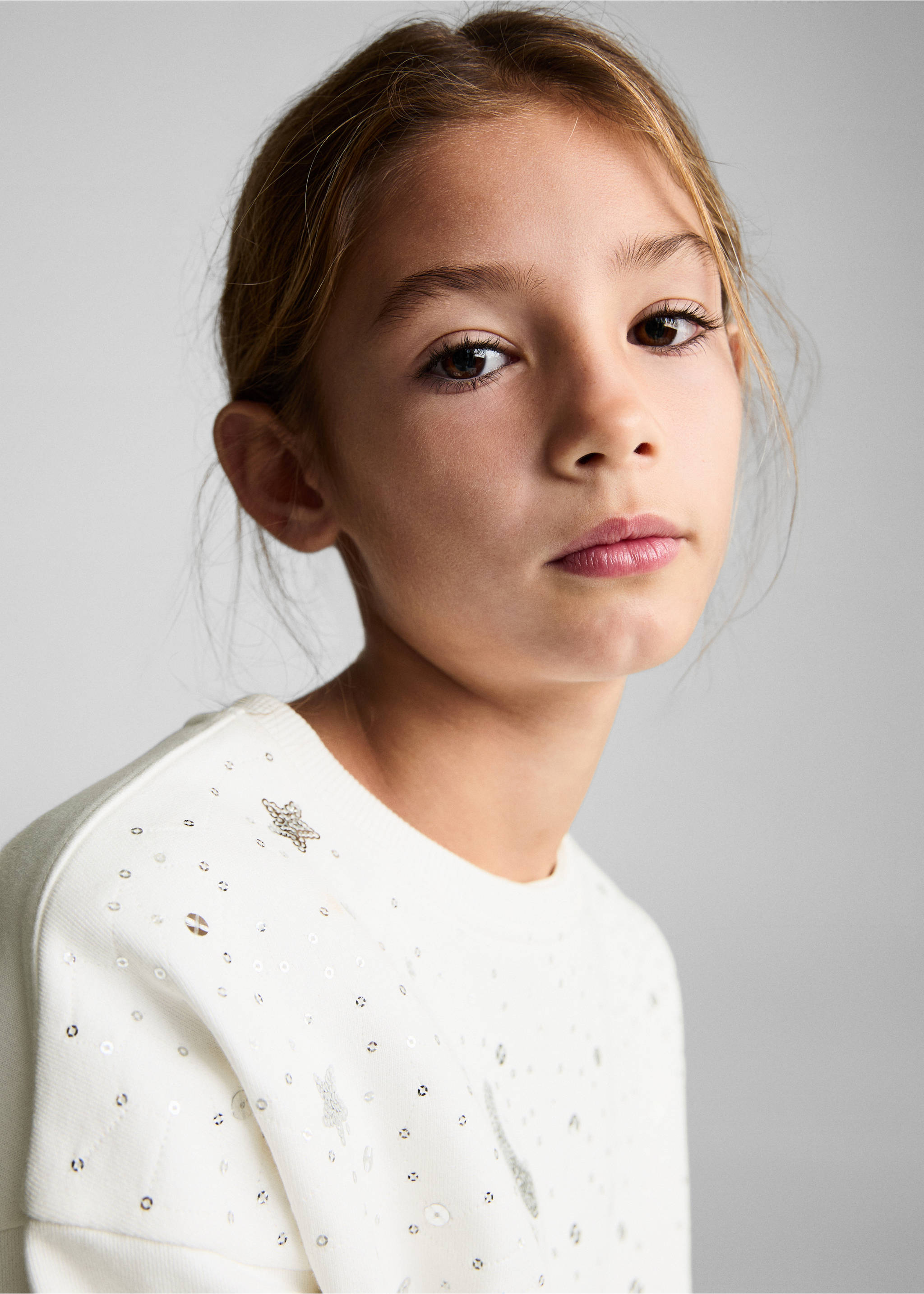 Sequin sweatshirt - Details of the article 1, Off White. Ref: 77039237-00.