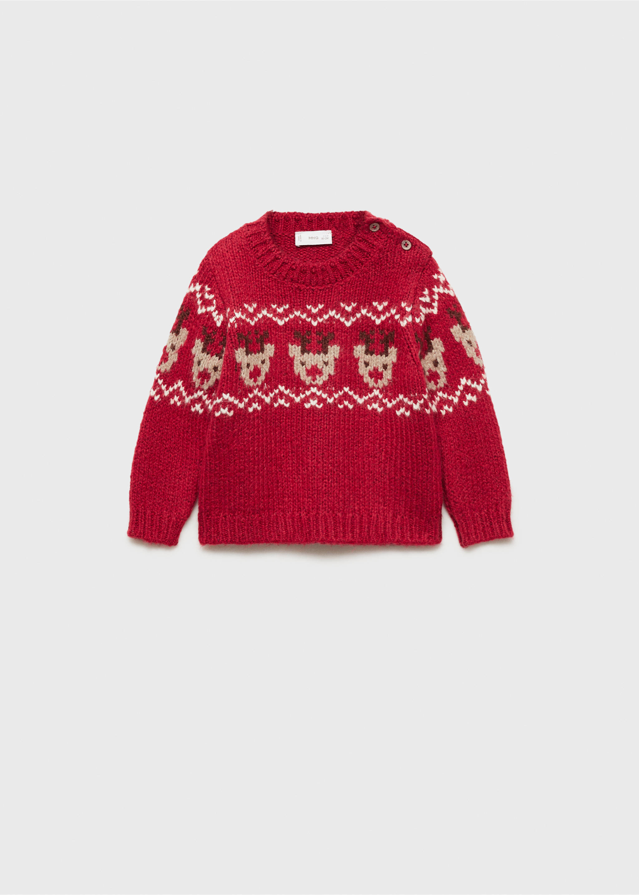 Pull-over Noël jacquard - Article sans modèle, Rouge. Ref: 77039240-00.