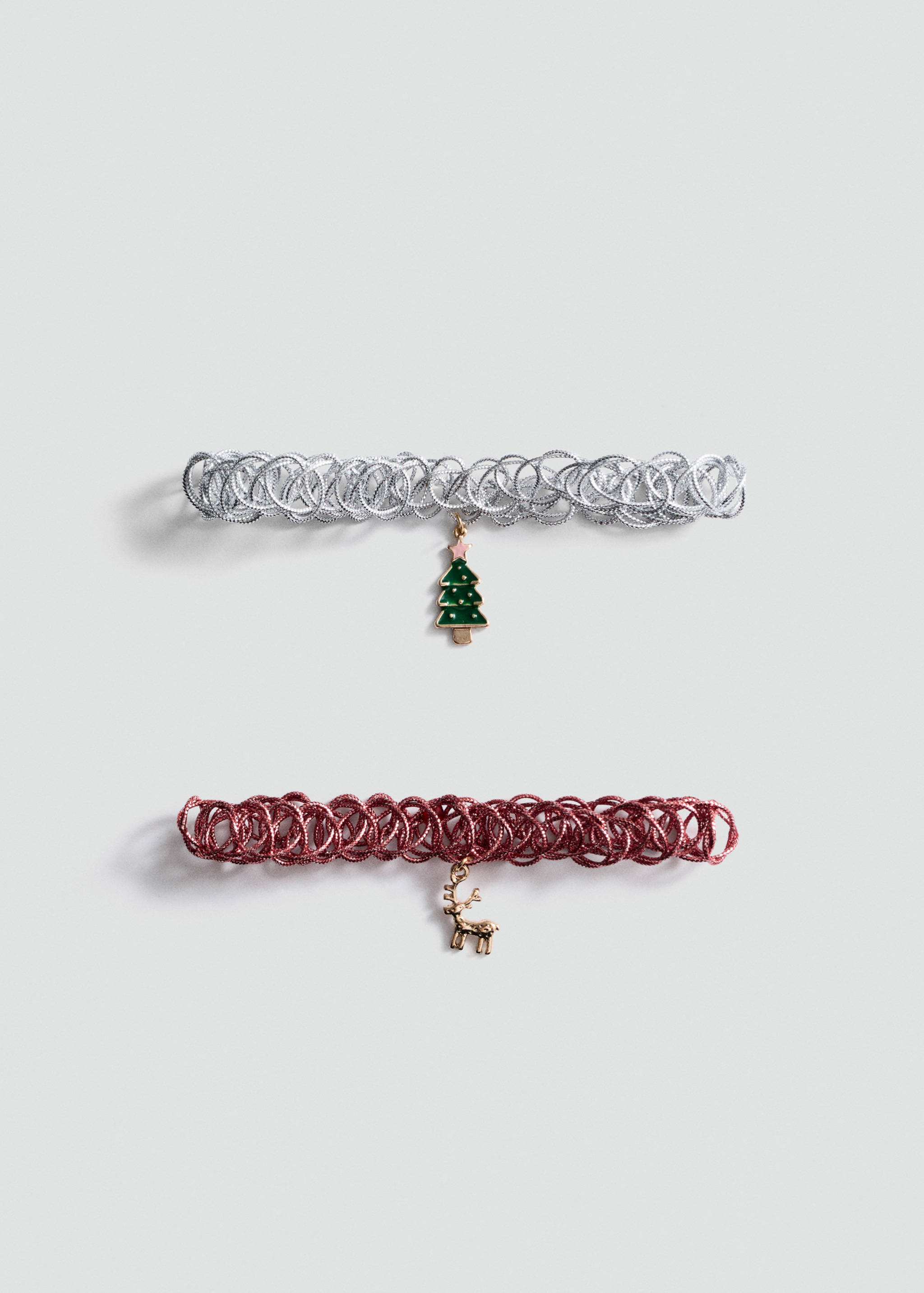 2er-Pack Chokers mit Weihnachtsdessin - Artikel ohne Model