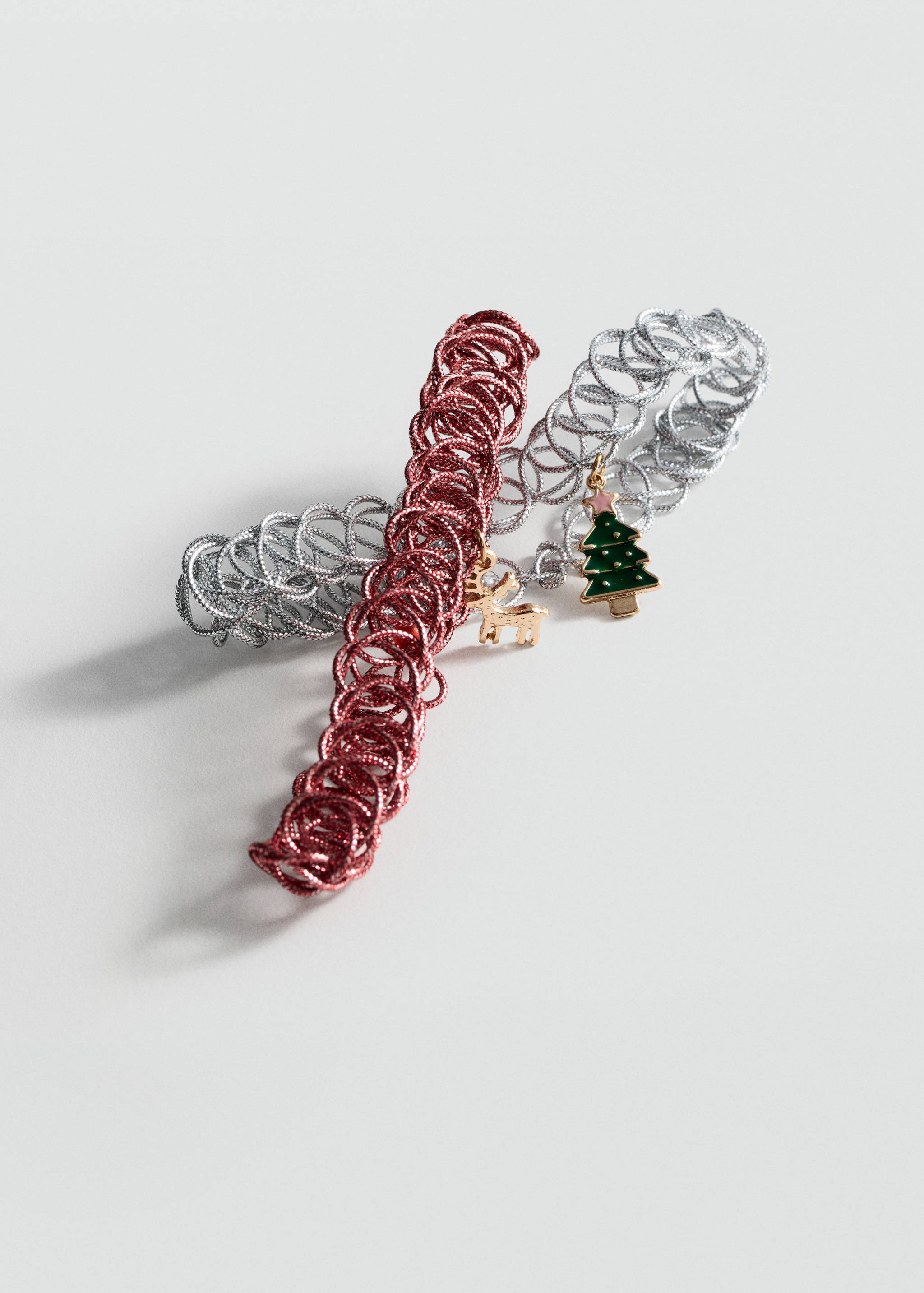 2er-Pack Chokers mit Weihnachtsdessin - Mittlere Ansicht