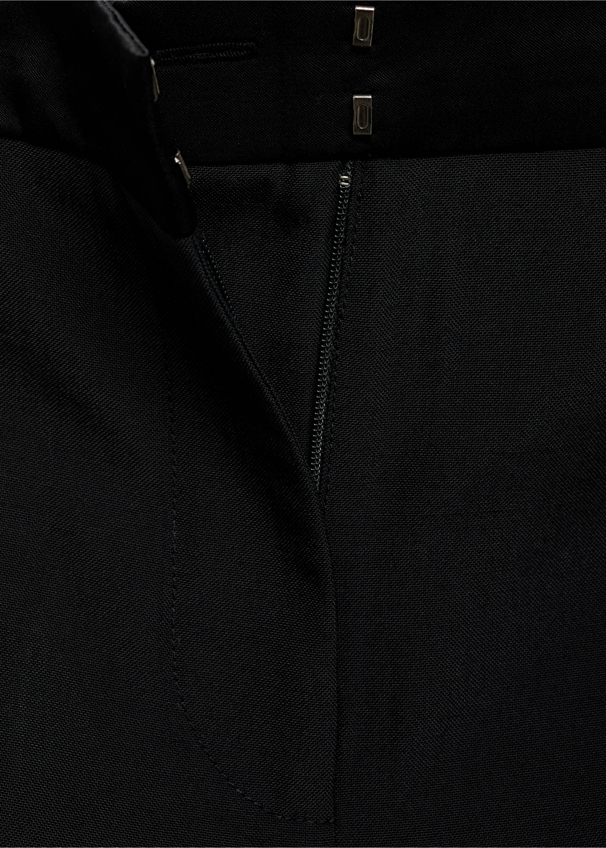 Suit trousers with satin details - Details of the article 8, Black. Ref: 77039246-00.