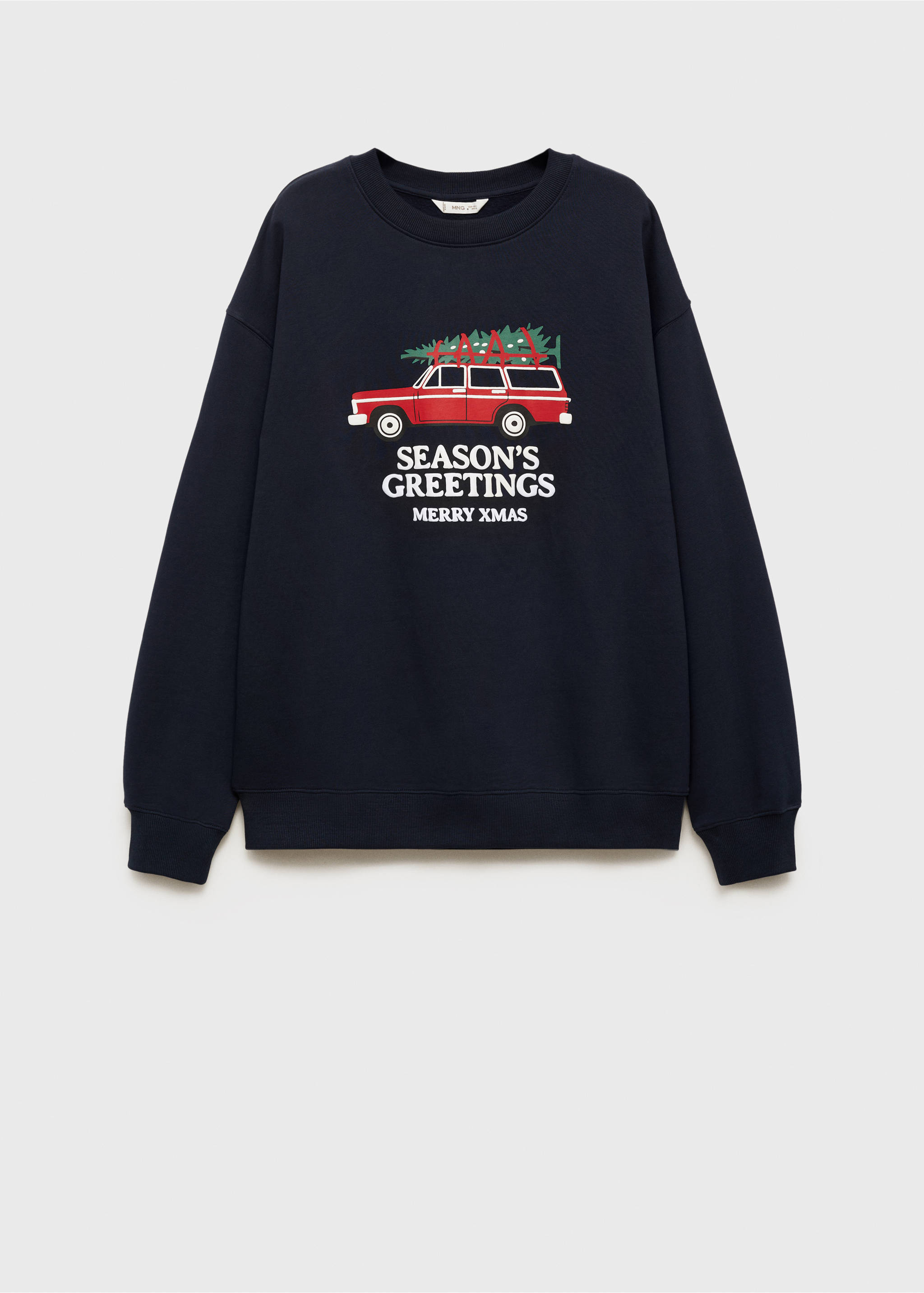 Sweatshirt com estampado de Natal - Artigo sem modelo, Azul-marinho escuro. Ref: 77039407-00.