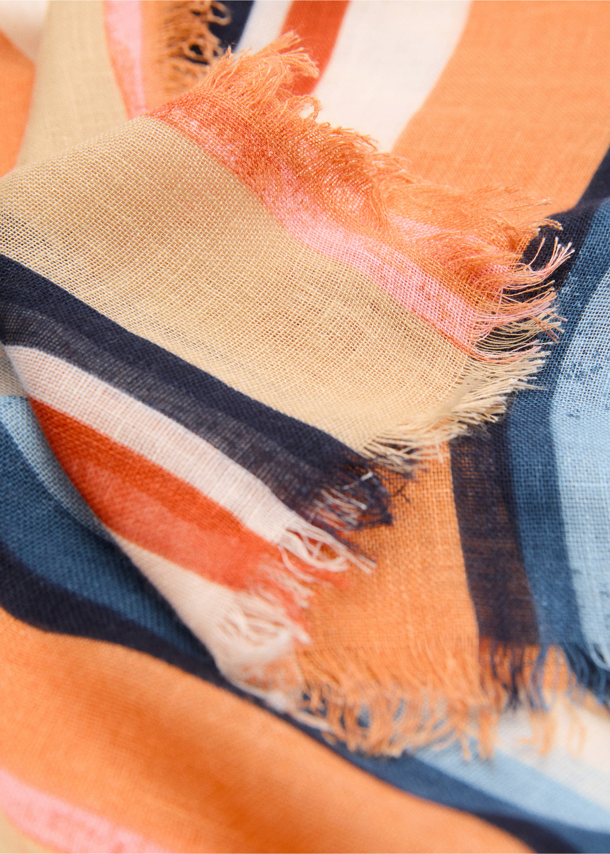 Printed scarf - Medium plane, Ecru. Ref: 77040232-00.