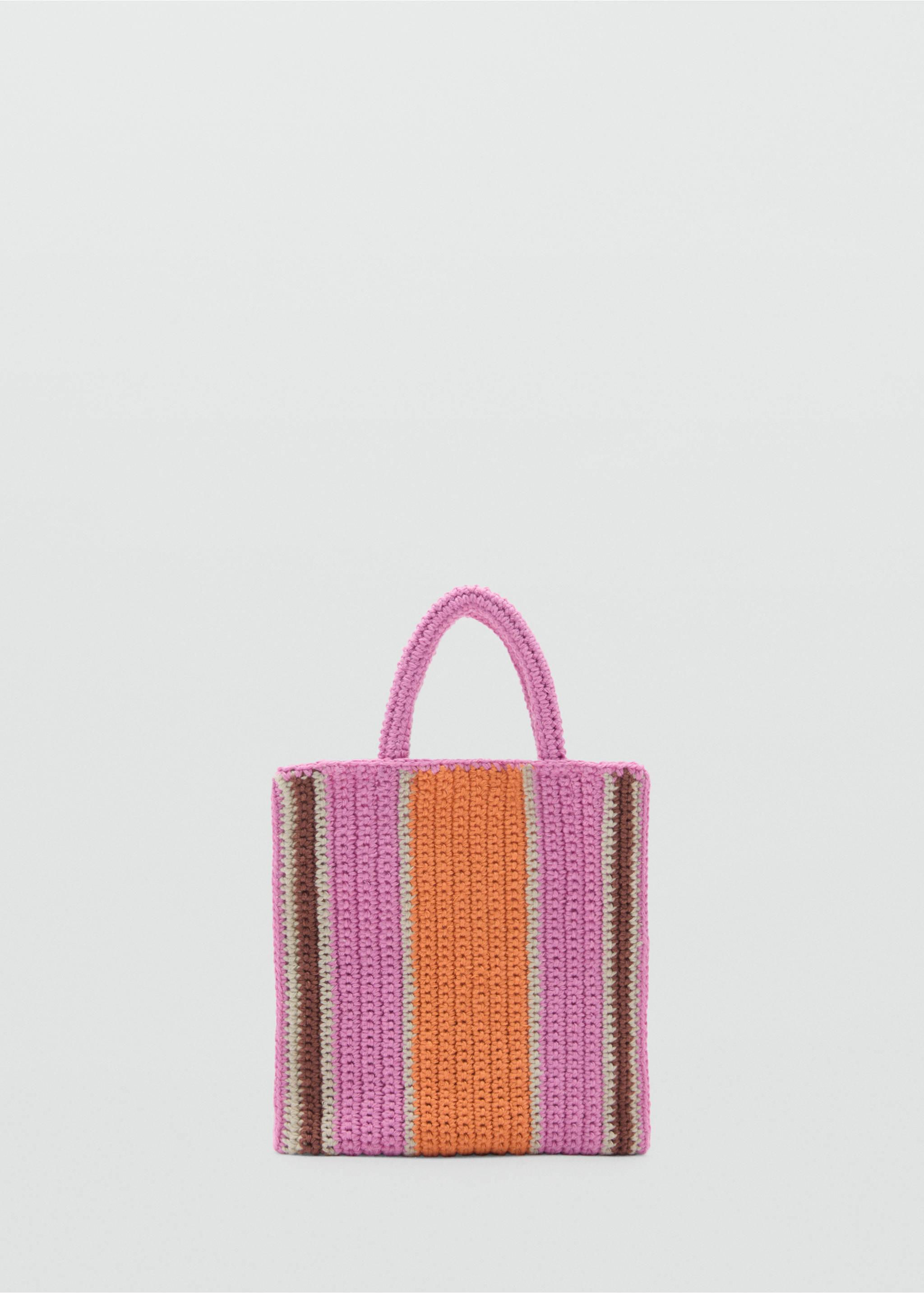 Crochet shopper bag - Article without model, Pink. Ref: 77040241-00.
