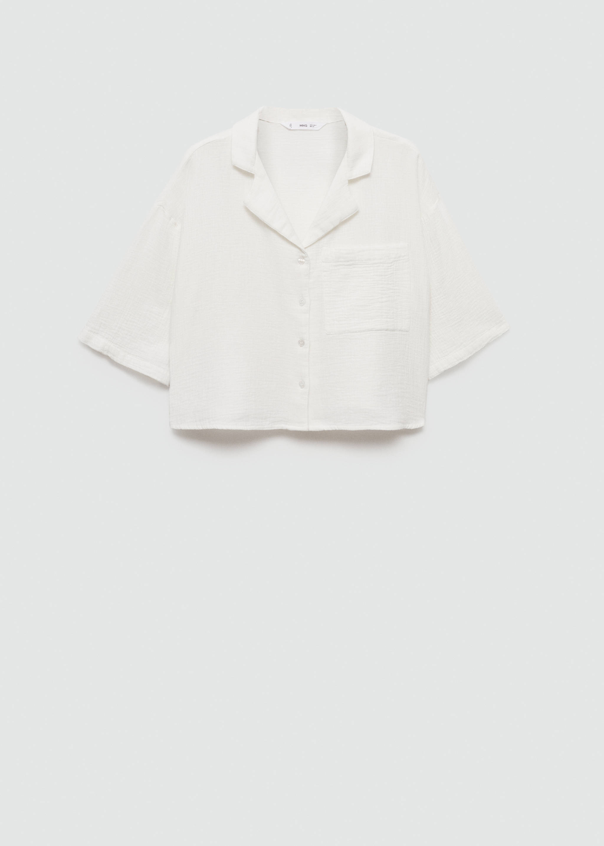 Katoenen blouse met korte mouwen - Artikel zonder model