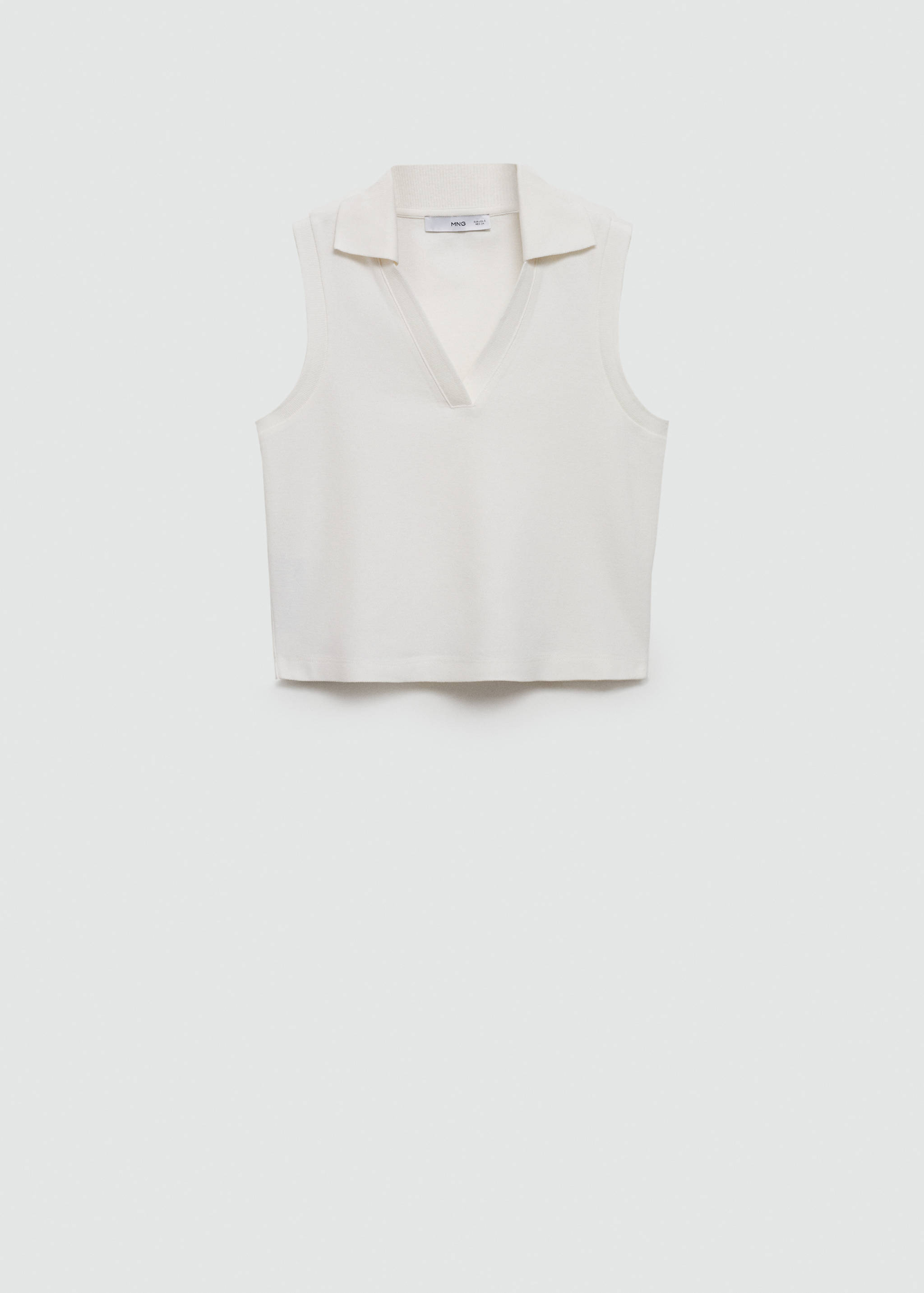 Cropped cotton polo shirt - Article without model