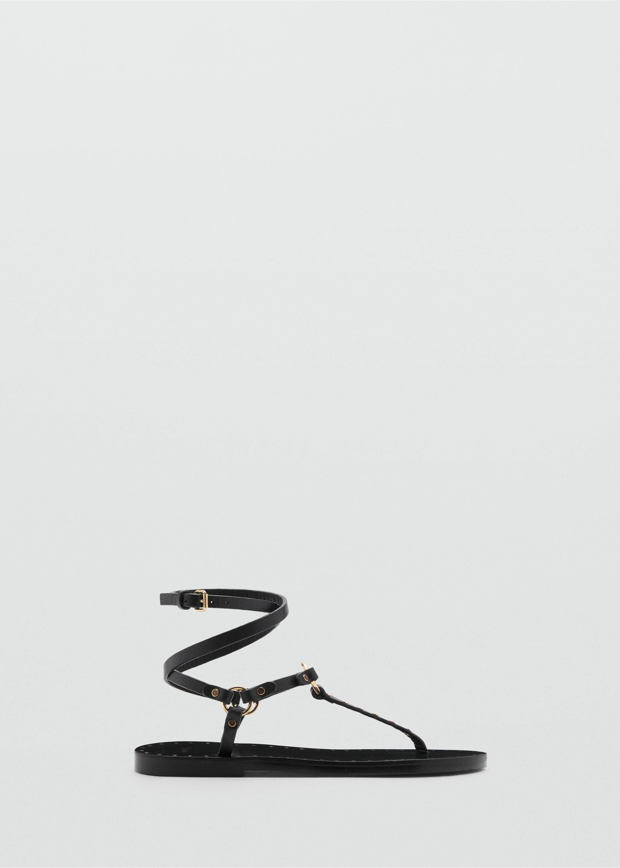 Leather straps sandals - Article without model, Black. Ref: 77040264-00.