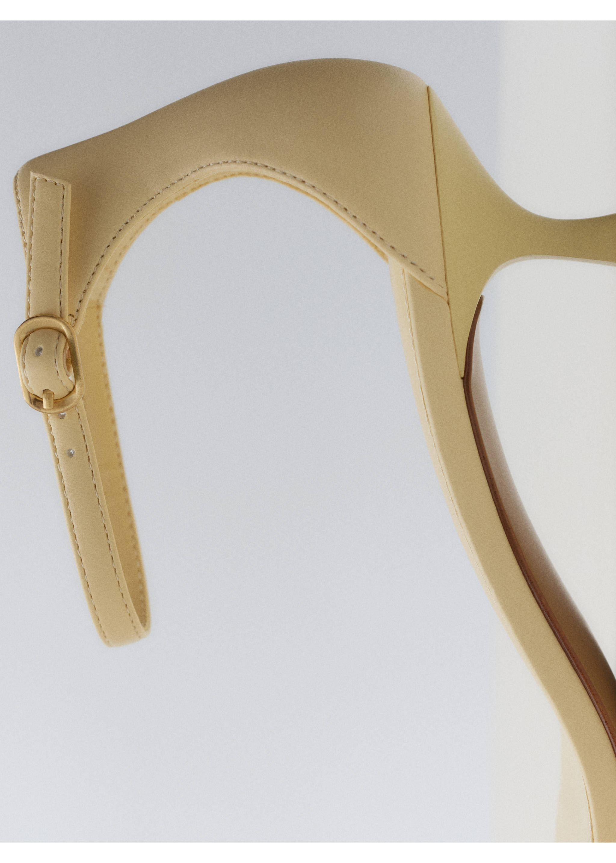 Strappy heeled sandals - General plane, Pastel Yellow. Ref: 77040267-00.