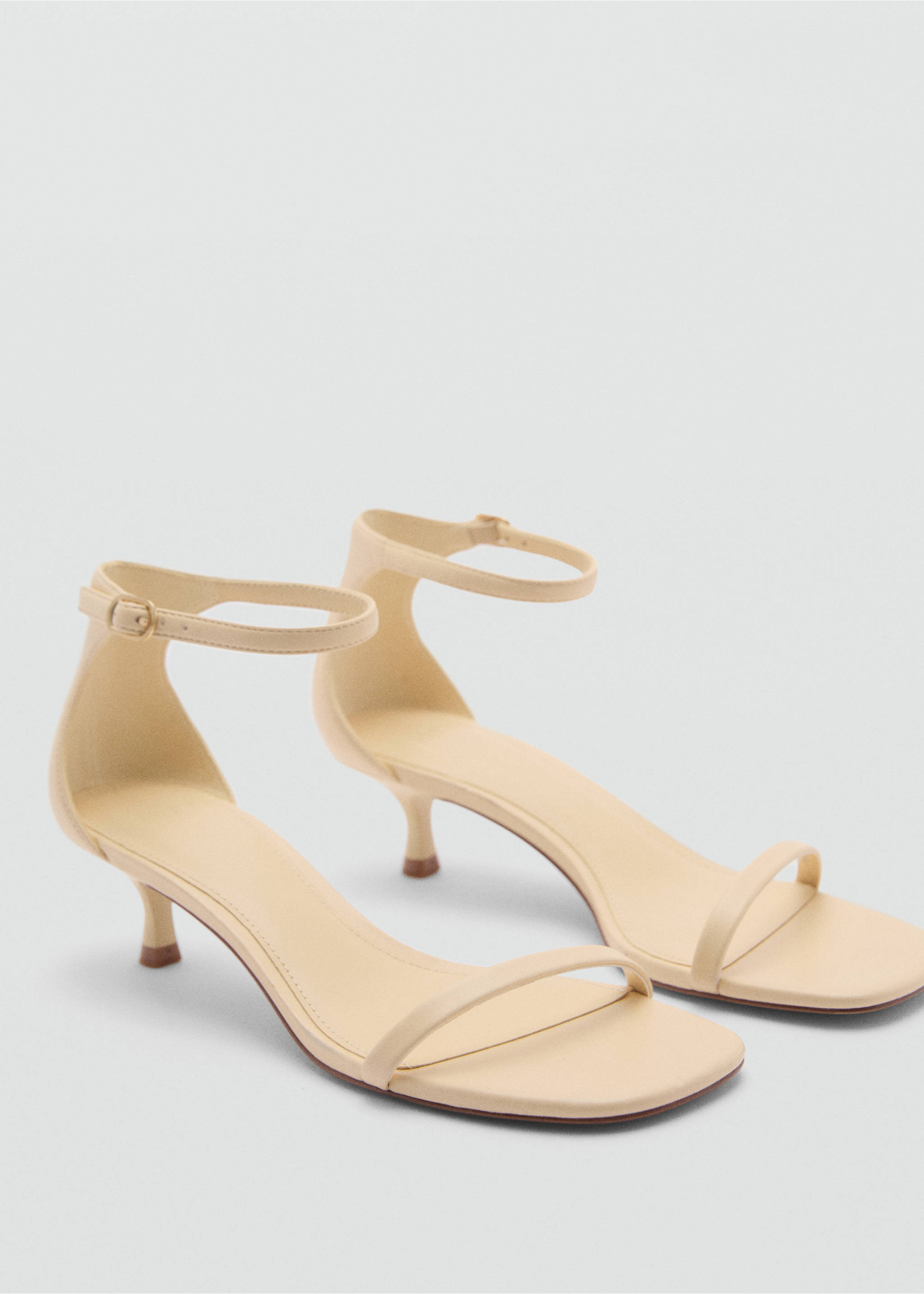 Strappy heeled sandals - Medium plane, Pastel Yellow. Ref: 77040267-00.