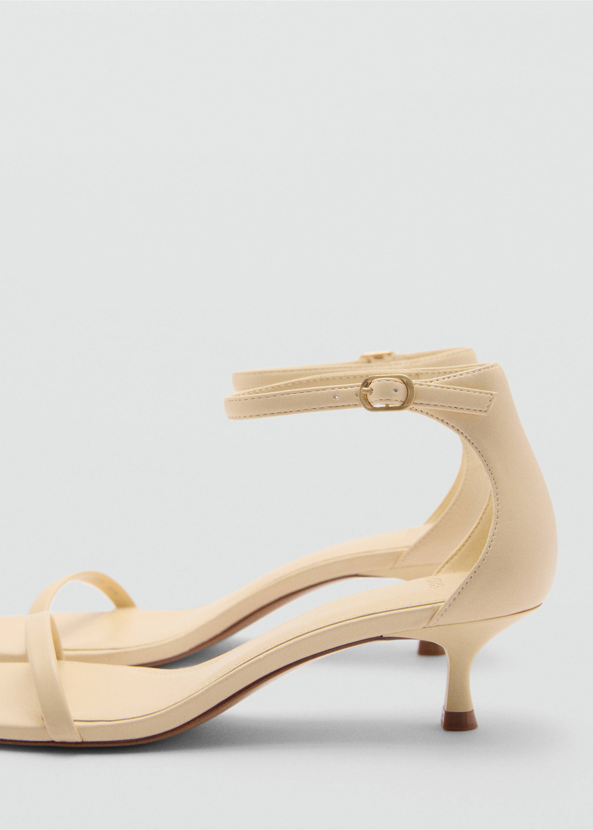 Strappy heeled sandals - Details of the article 1, Pastel Yellow. Ref: 77040267-00.
