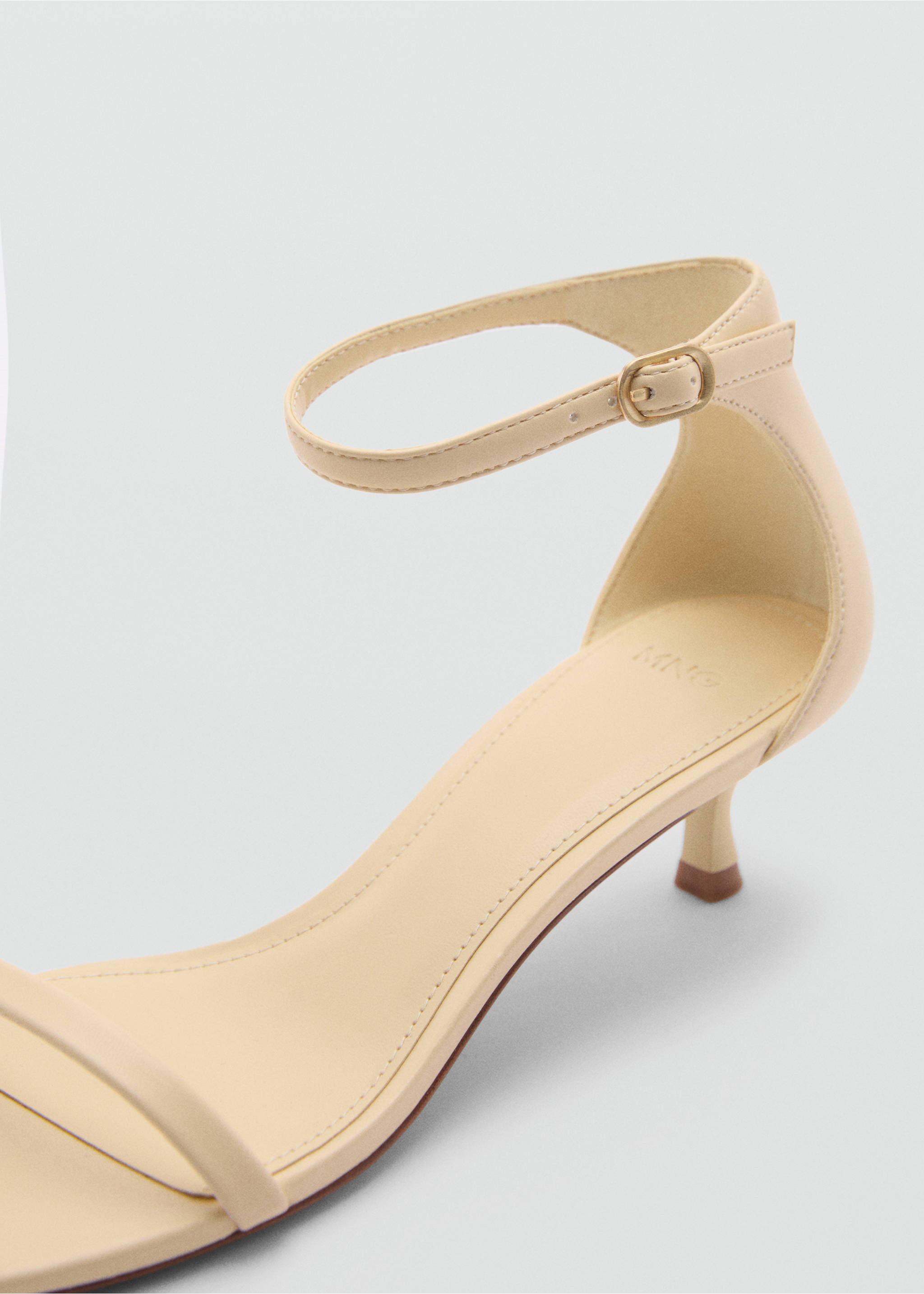 Strappy heeled sandals - Details of the article 2, Pastel Yellow. Ref: 77040267-00.