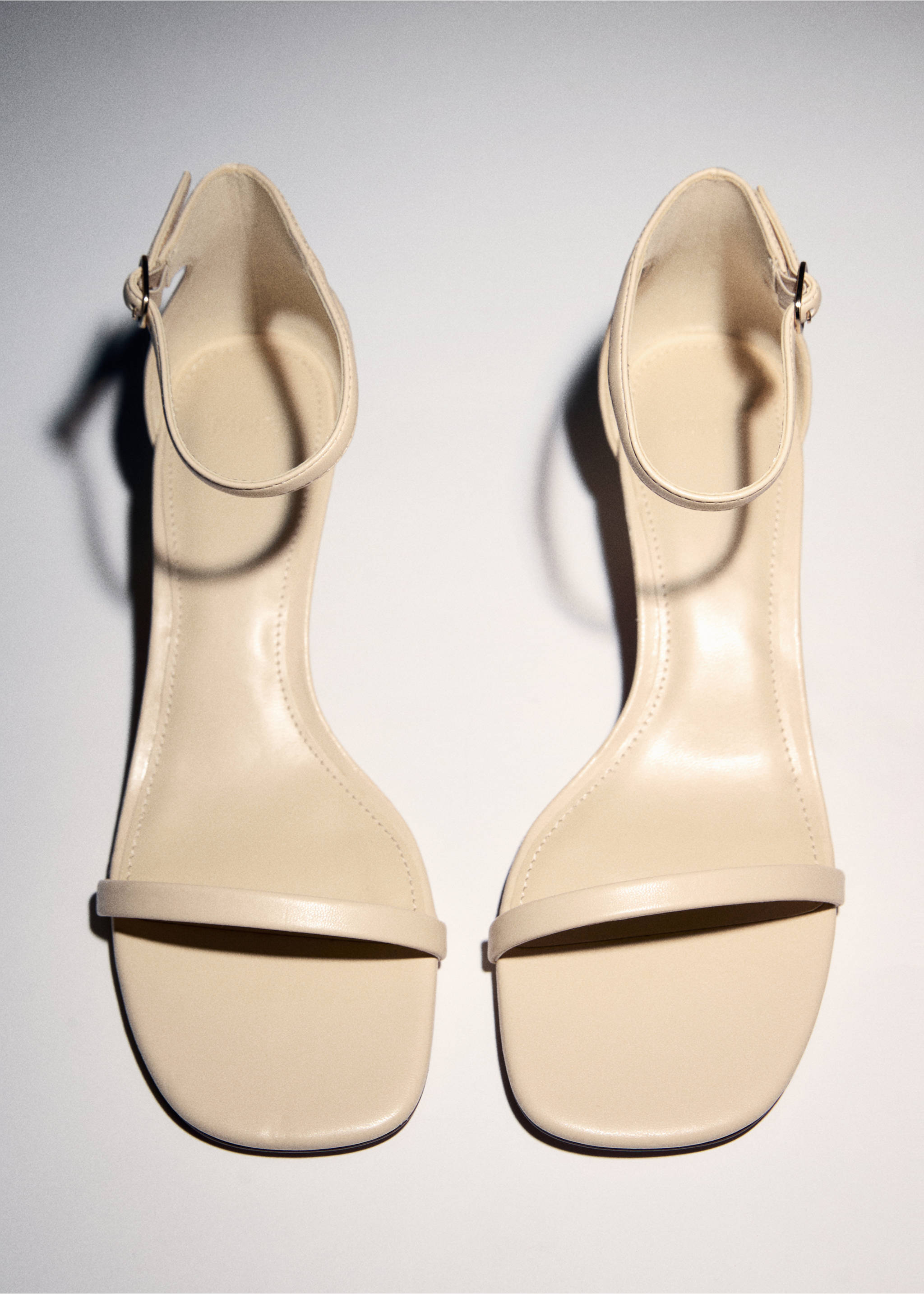 Strappy heeled sandals - Details of the article 5, Pastel Yellow. Ref: 77040267-00.