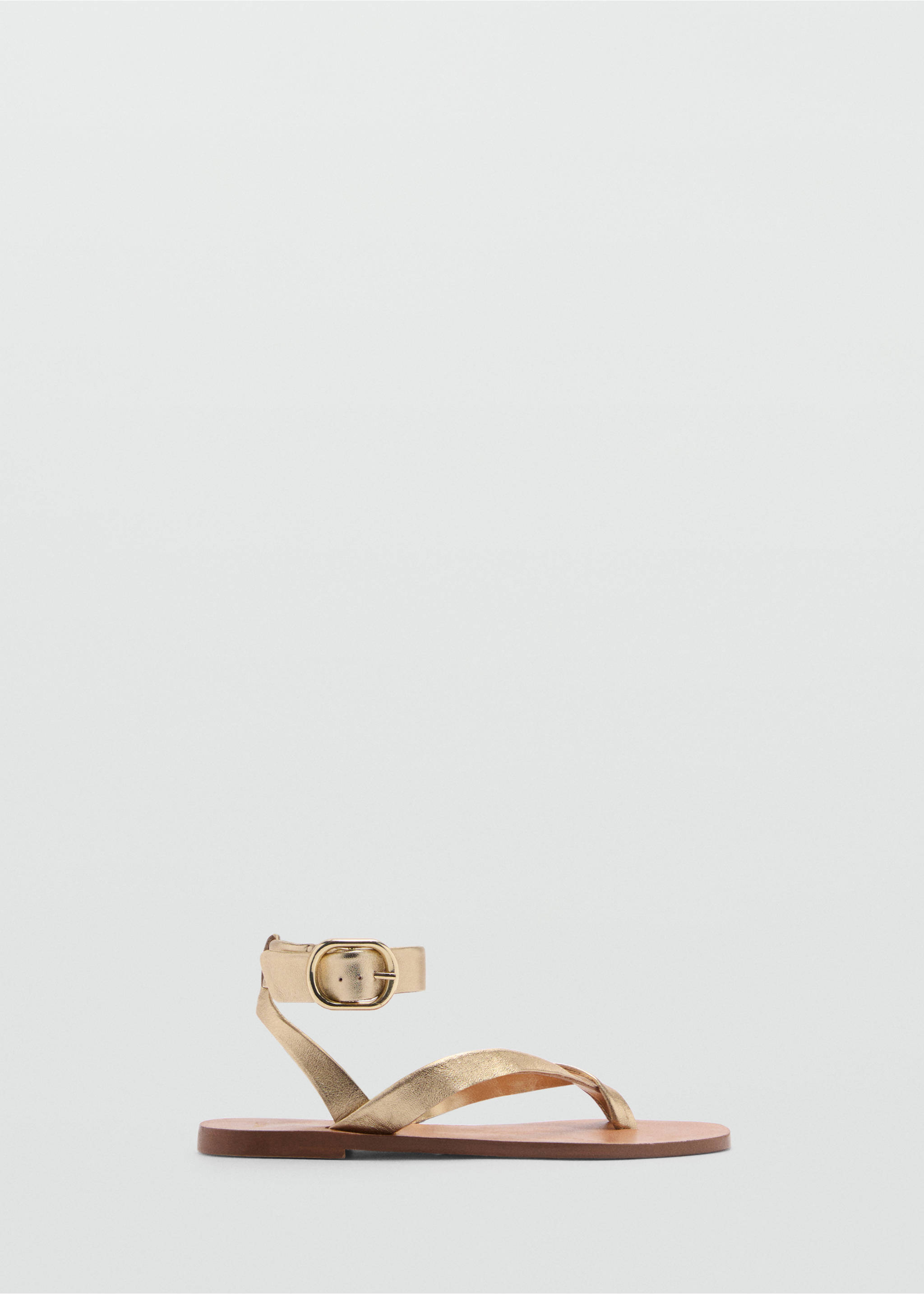 Leder-Riemensandale - Artikel ohne Model, Gold. Ref: 77040273-00.