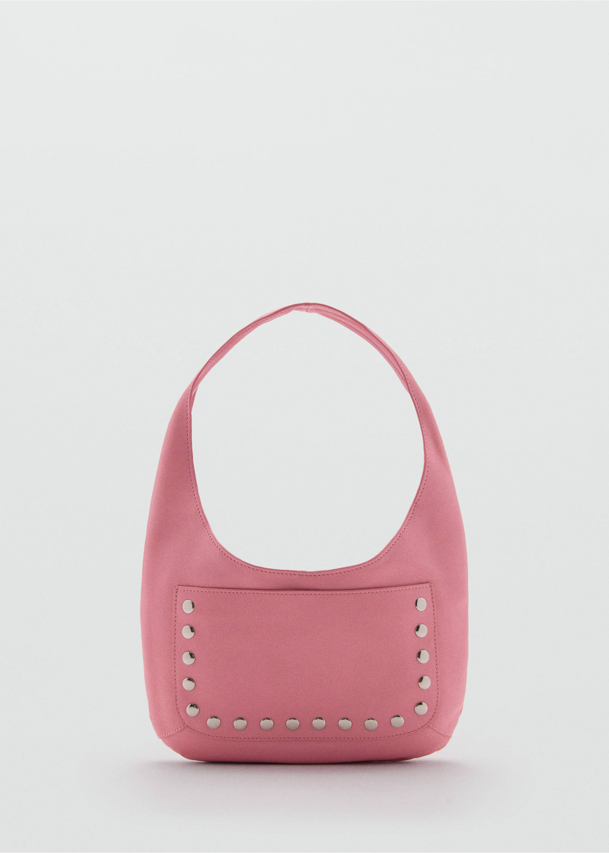 Lederhandtasche mit Nieten - Artikel ohne Model, Kaugummirosa. Ref: 77040274-00.