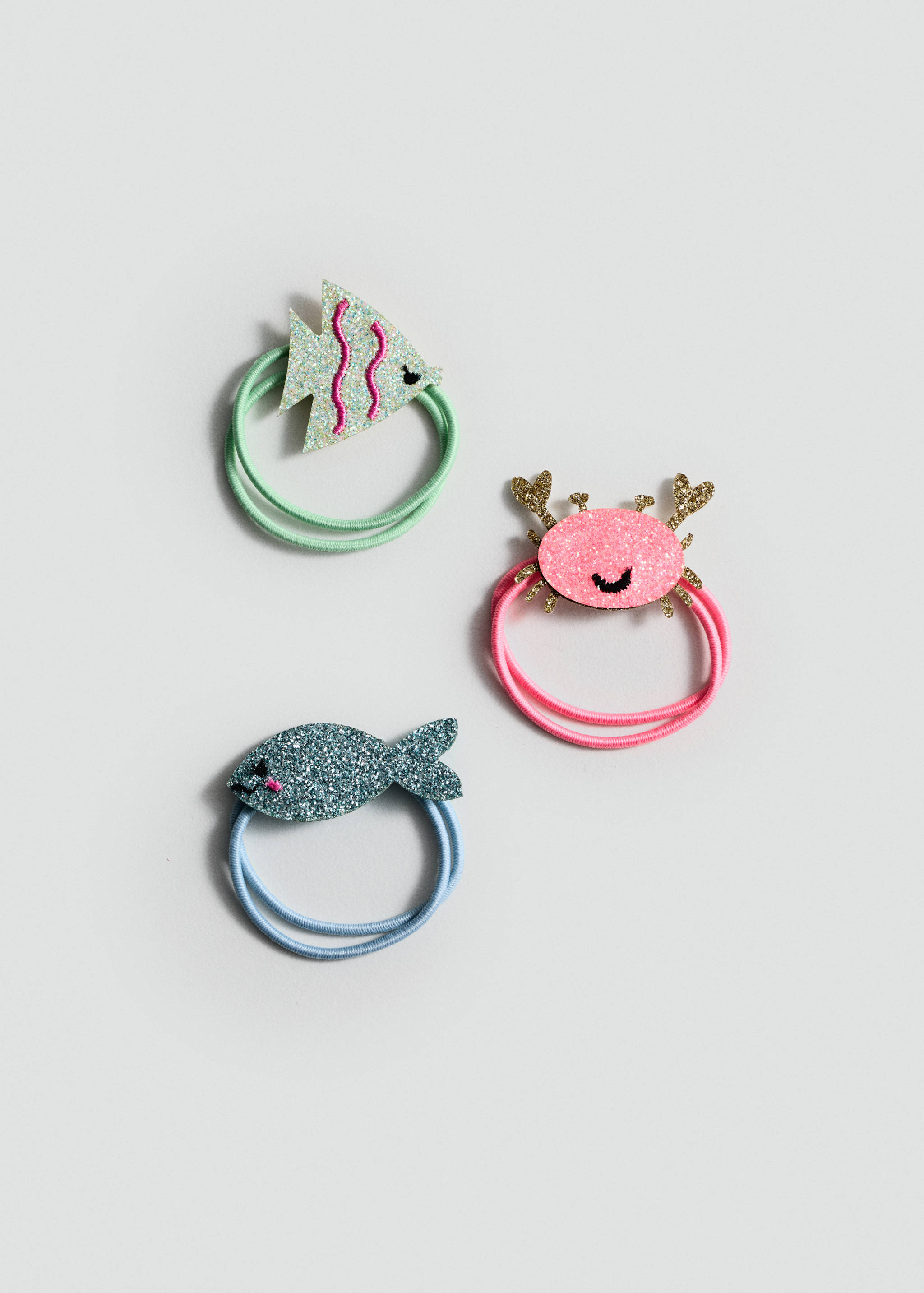 3er-Pack Glitter-Haargummis - Artikel ohne Model