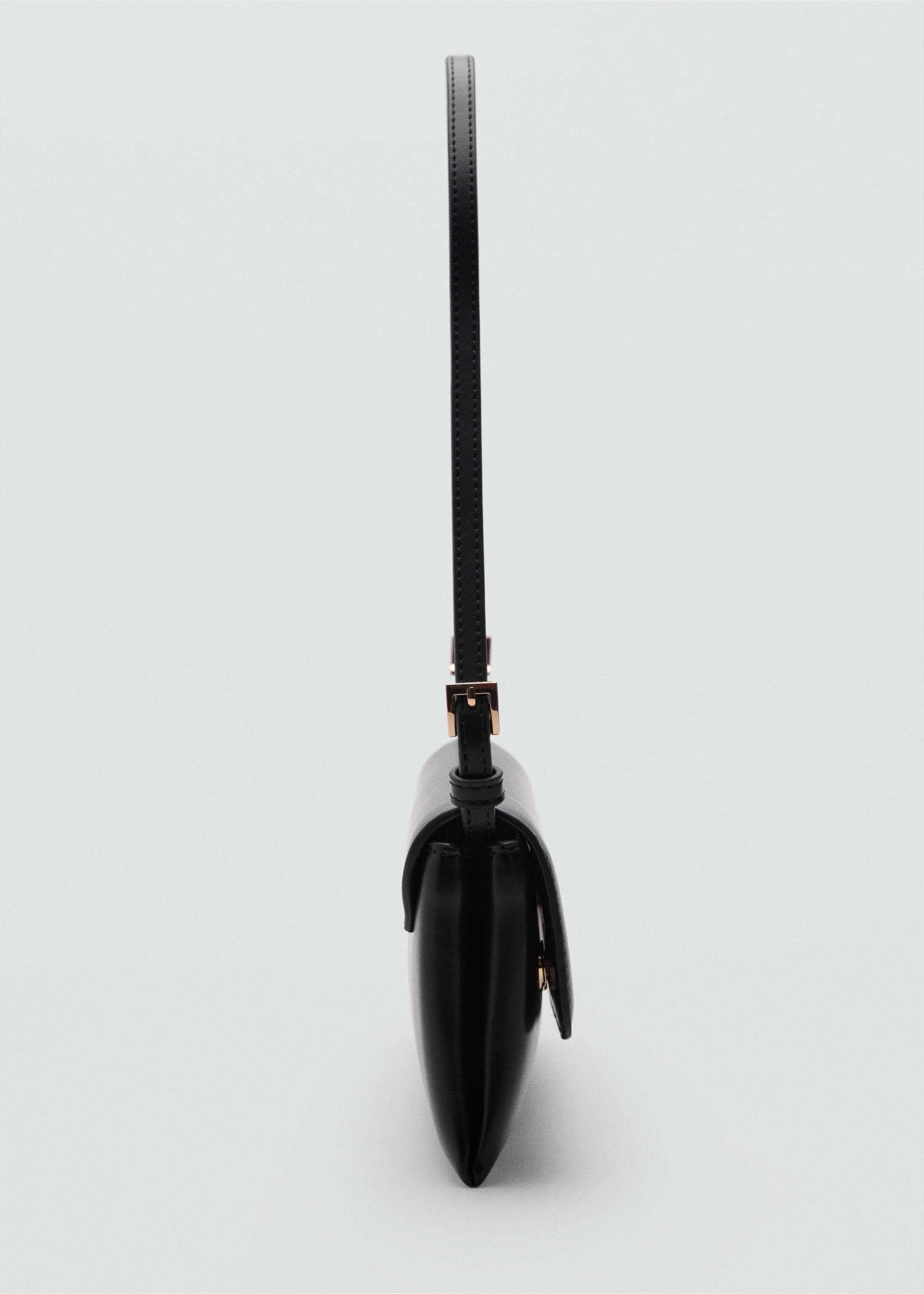 Shoulder bag with strap - Details of the article 1, Black. Ref: 77040330-00.