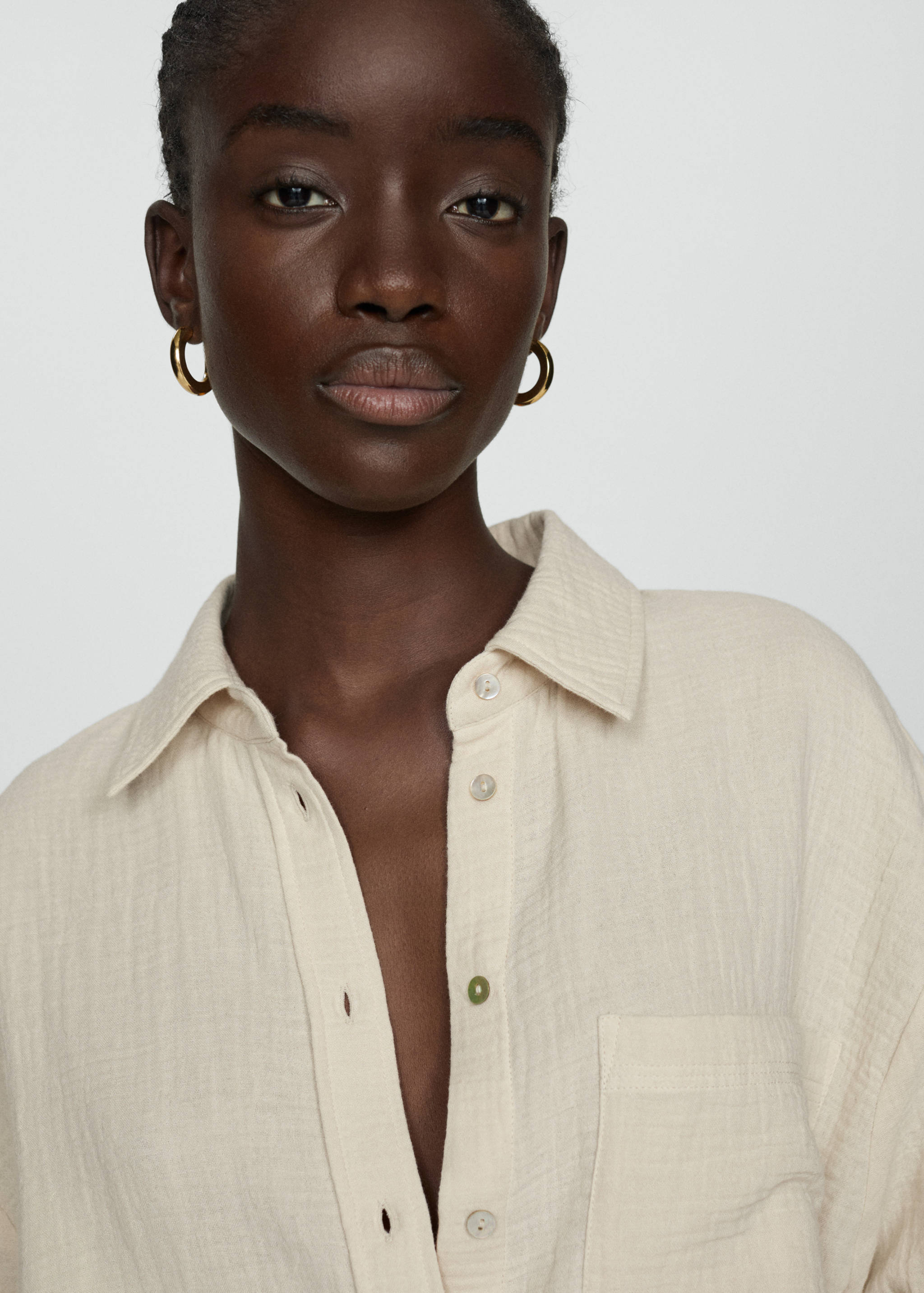 Camisa algodão bolso - Pormenor do artigo 1