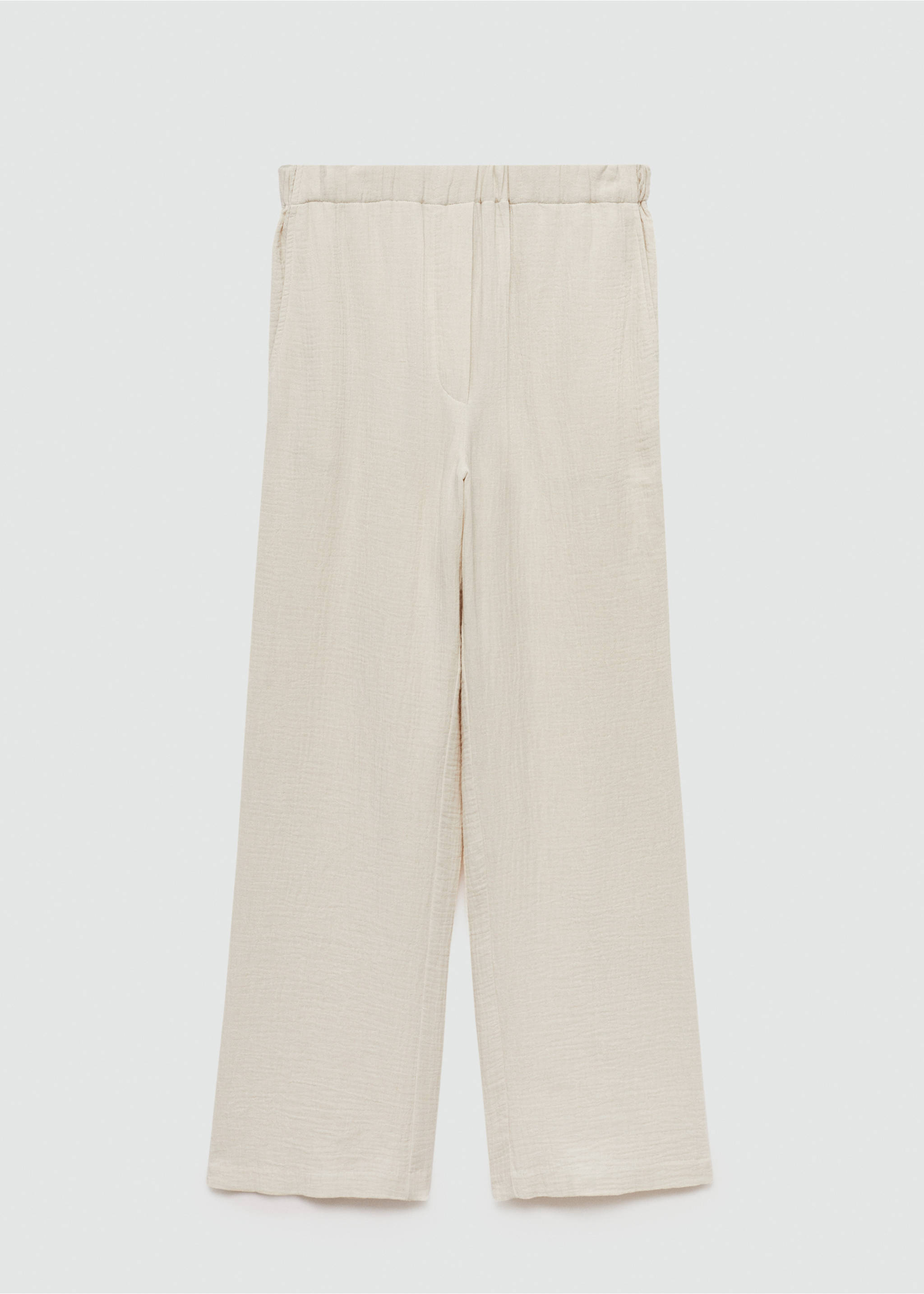 Cotton wide leg trousers - Article without model, Ecru. Ref: 77040339-00.