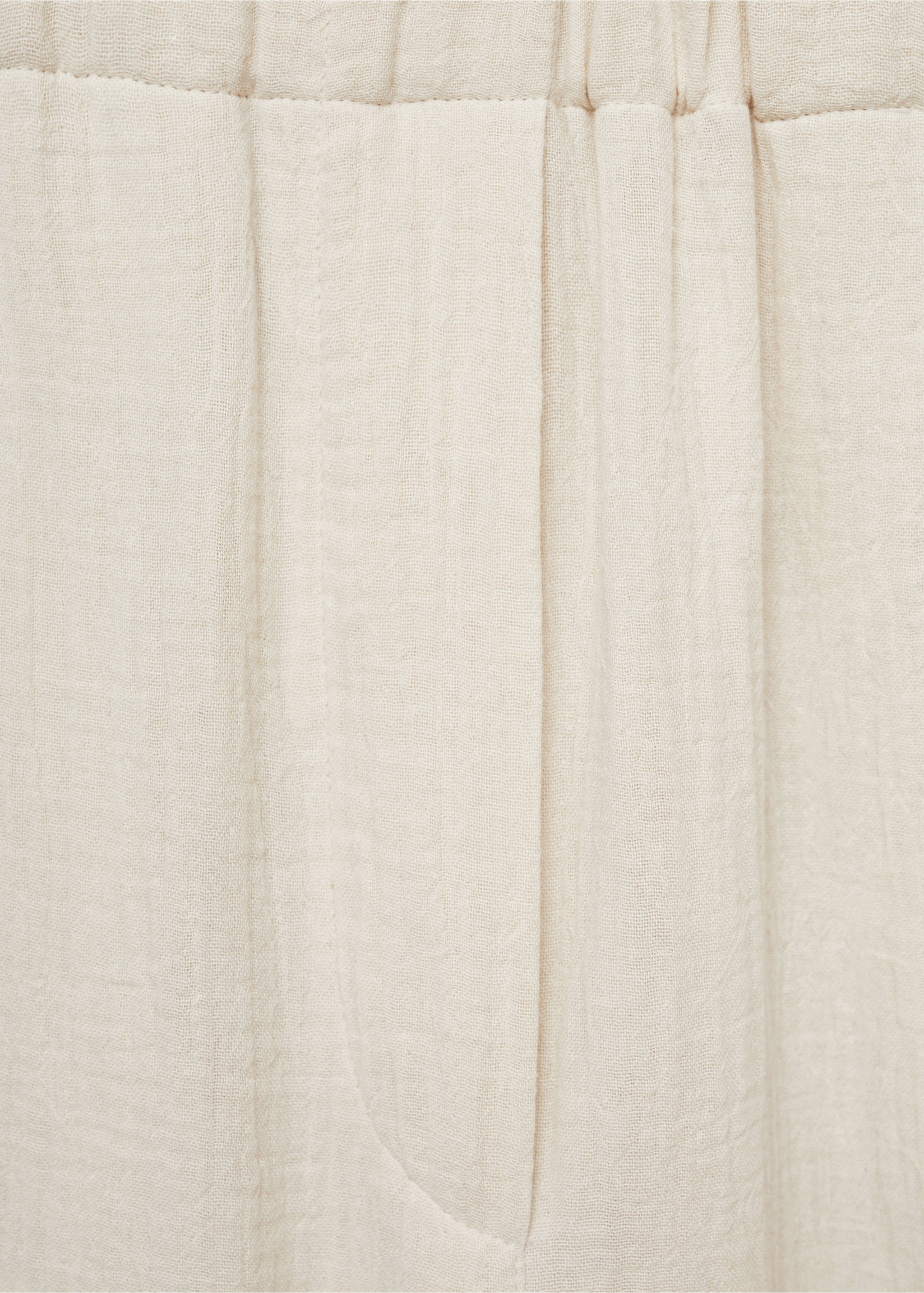 Cotton wide leg trousers - Details of the article 8, Ecru. Ref: 77040339-00.